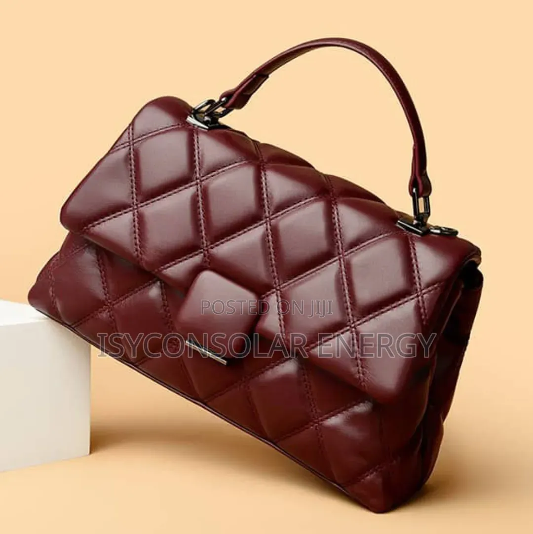 Rich Burgundy Quilted Leather Handbag