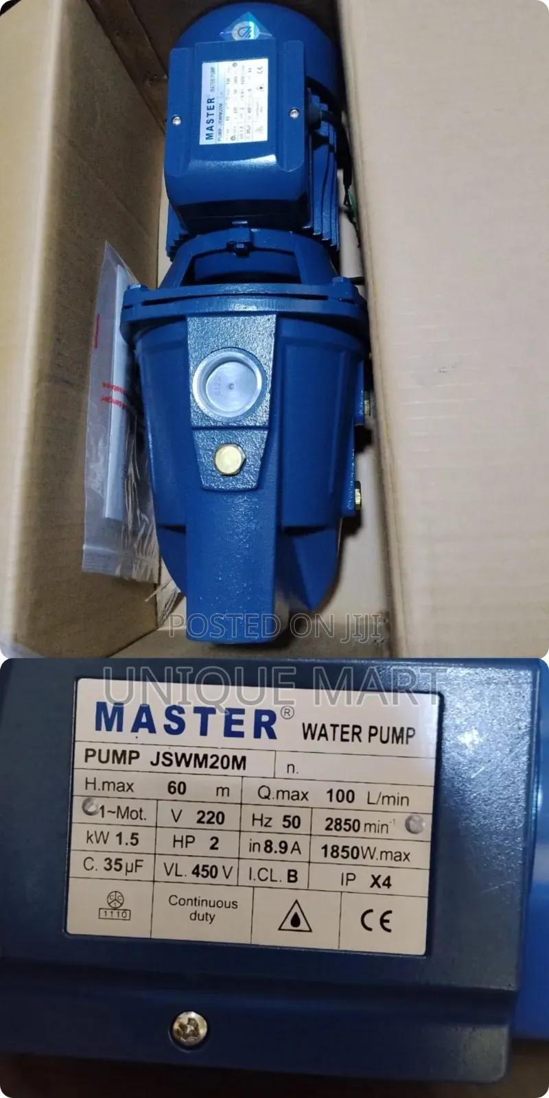 2HP LongHead Suction/Discharge Water Pump.100% Copper Coil