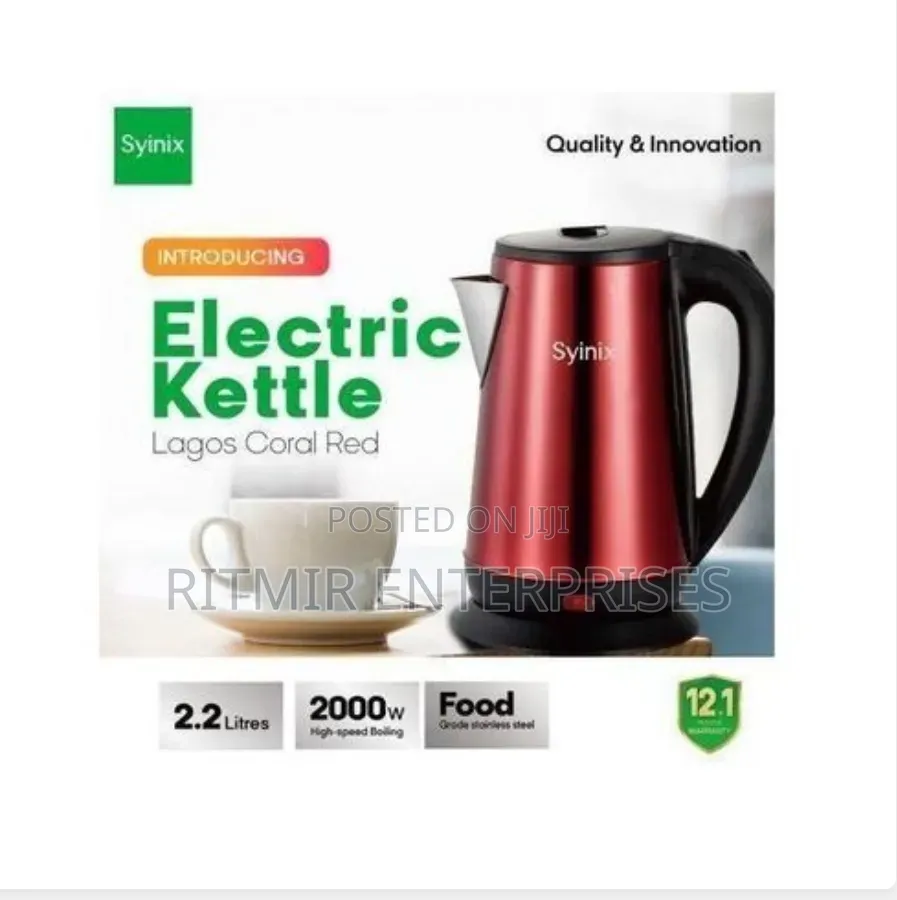 Syinix Electric Kettle Lagos Coral Red 2.2L