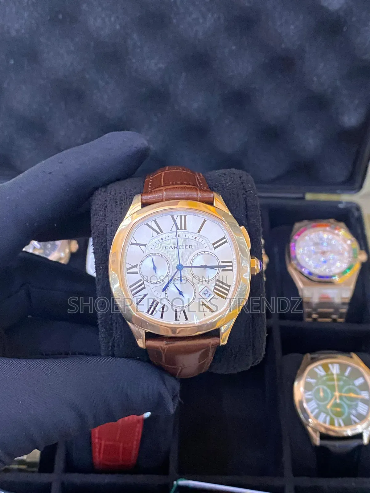 Cartier Leather Strap Wristwatches in 2 Colours.