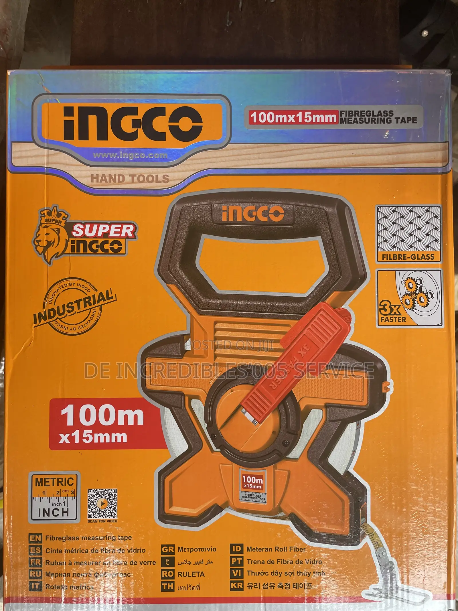 Ingco 100m Fibreglass Measurement Tape