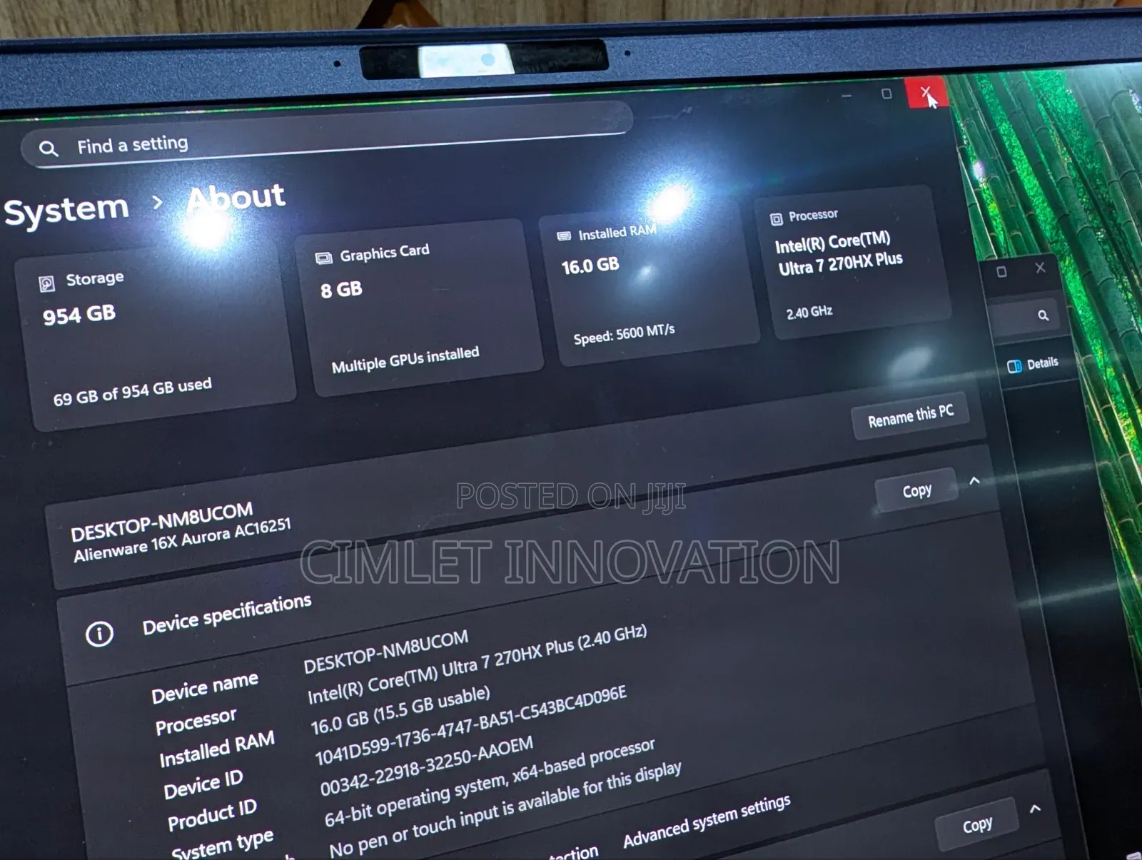 New Laptop Alienware 16 Aurora 16GB Intel Core Ultra 7 SSD 1T