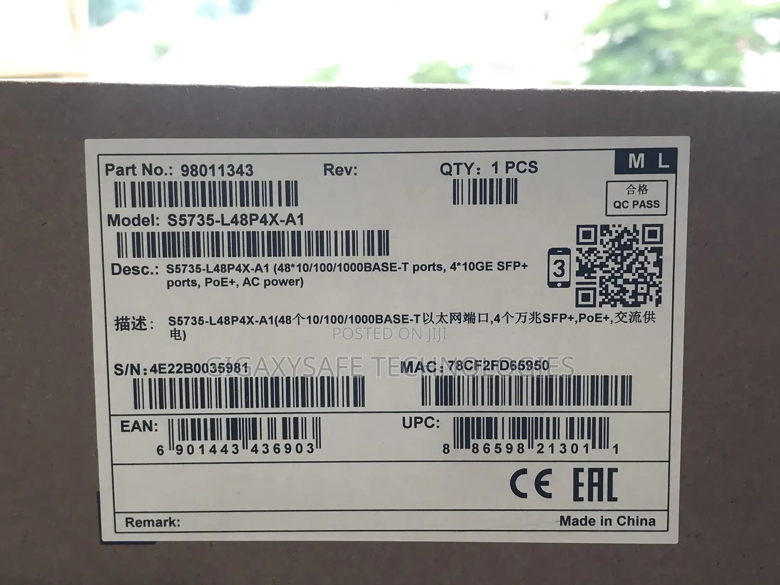 S5735-L48p4x-A1, Huawei CloudEngine S5735 Switch48xGE PoE+/4x10GE SFP+
