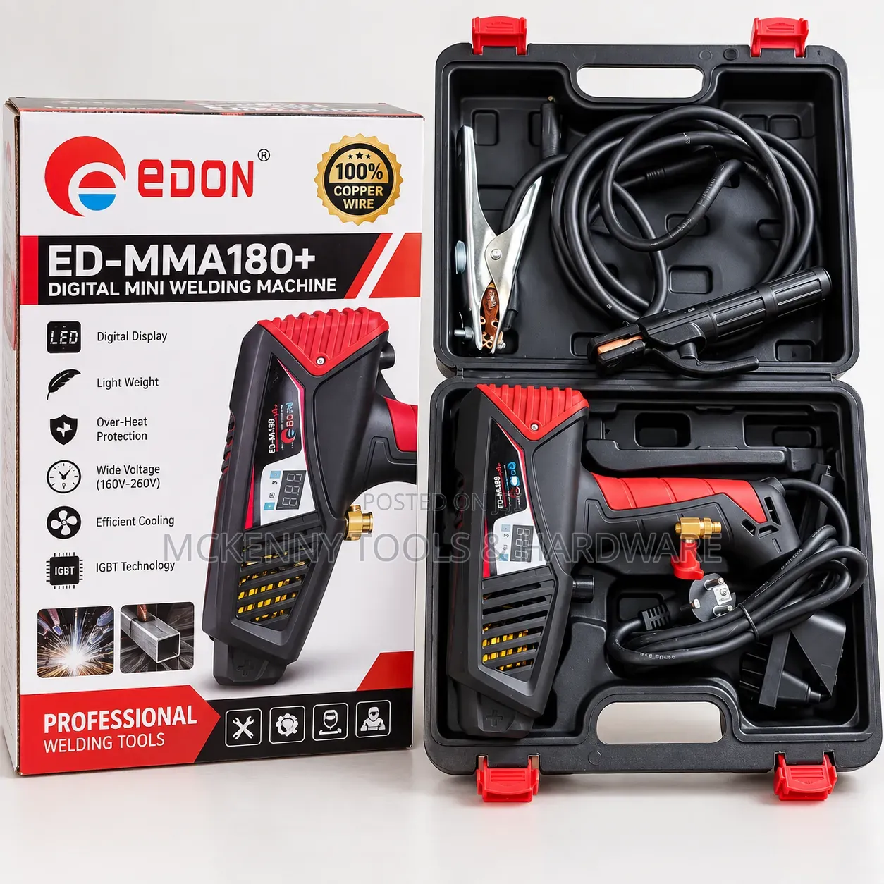 EDON ED-MMA180+ Digital Mini Inverter Welding Machine With Case