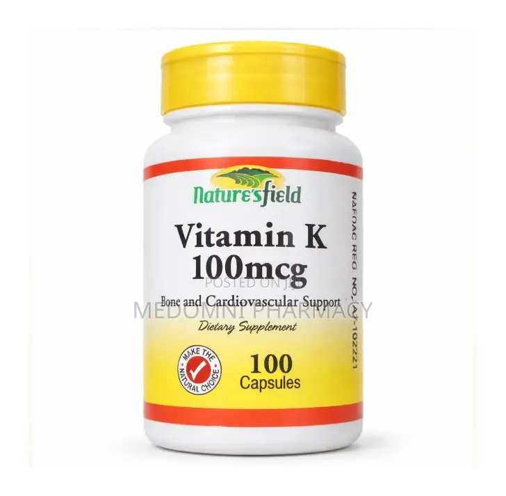 Nature's Field Vitamin K 100mcg Bone Heart Health - 100 Capsules