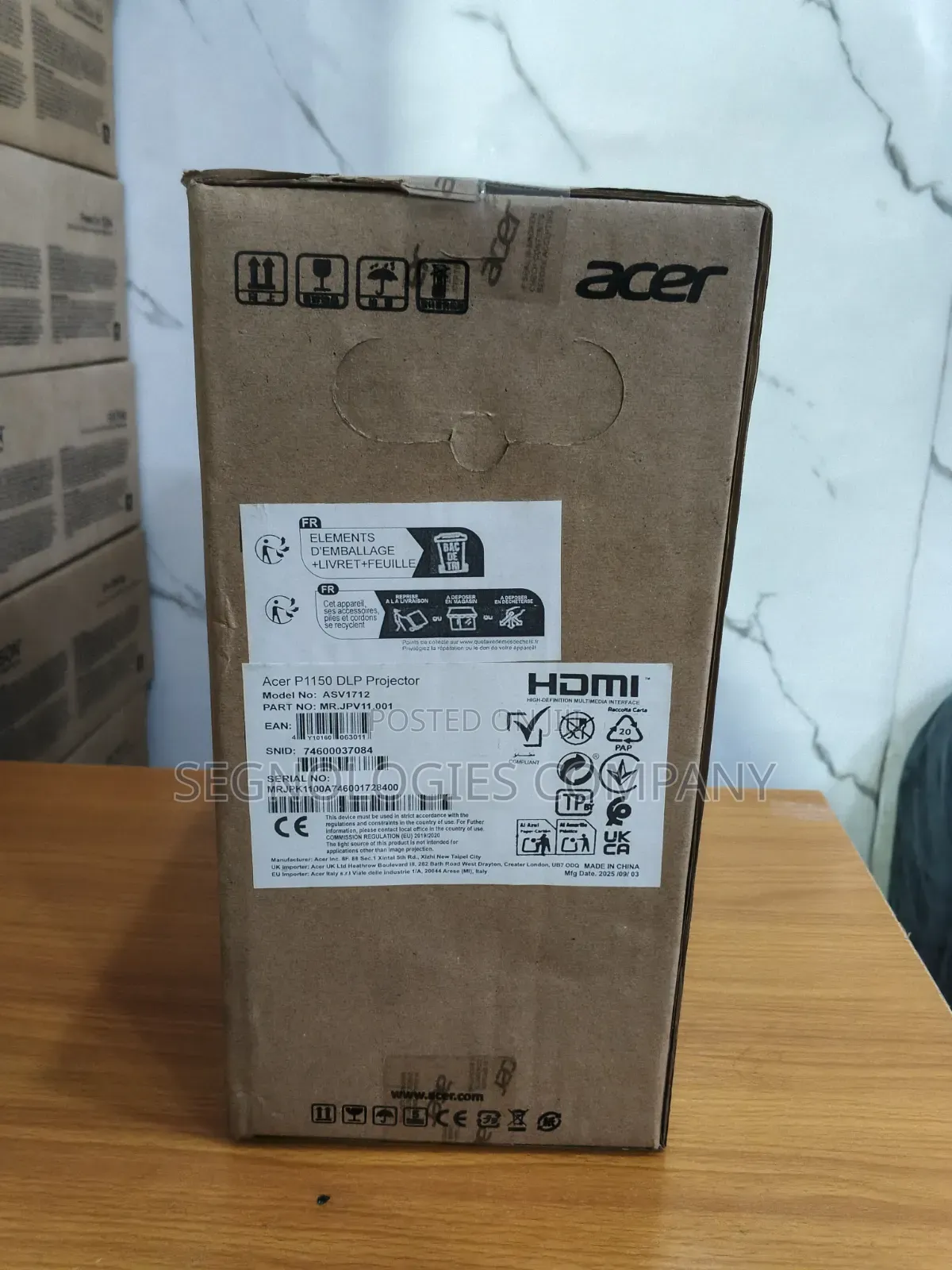 Acer P1150 3600 Lumens 3D Ready SVGA DLP Projector