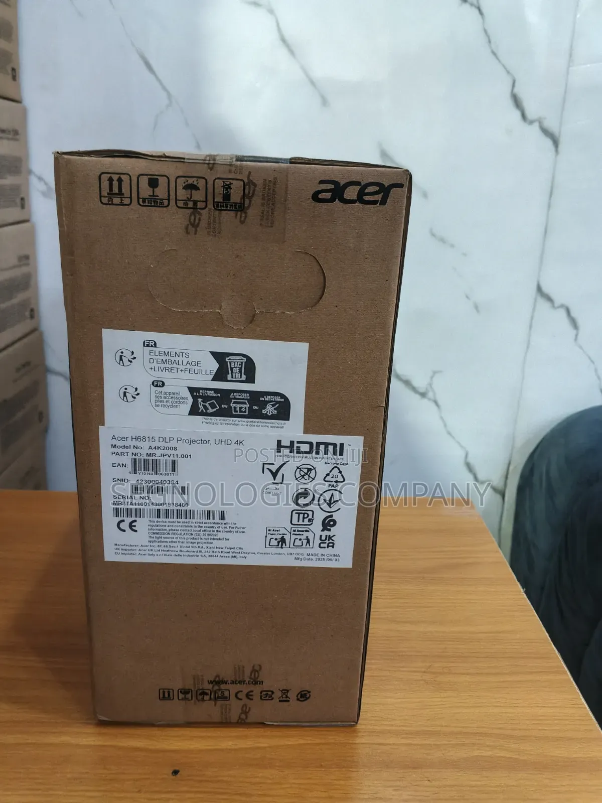 Acer H6815 4000 Lumens 3D Ready UHD DLP Projector