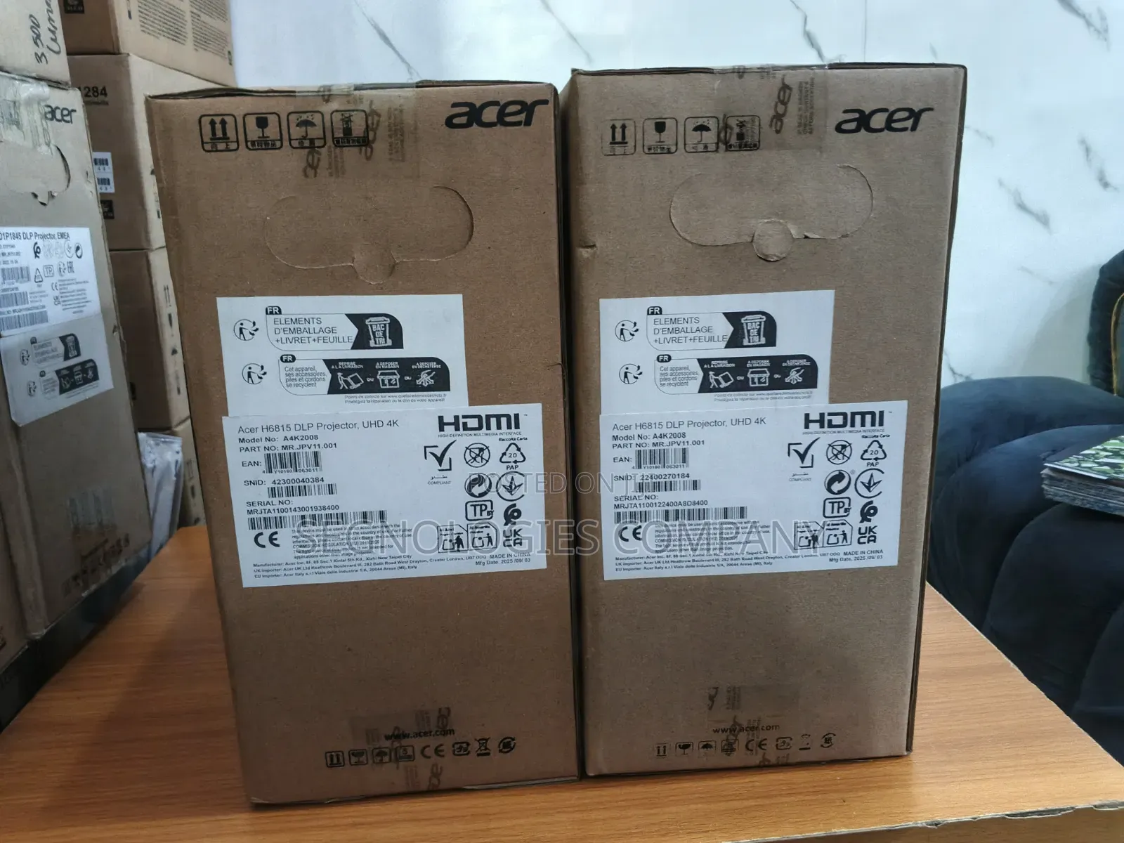 Acer H6815 4000 Lumens 3D Ready UHD DLP Projector