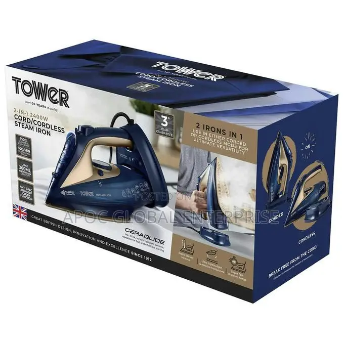 Tower 2 in 1Cord and Cordless Steam Iron