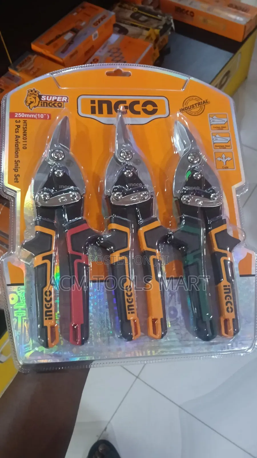 INGCO HTSNK0110 3PCS Aviation Snip Set 10" / 250mm