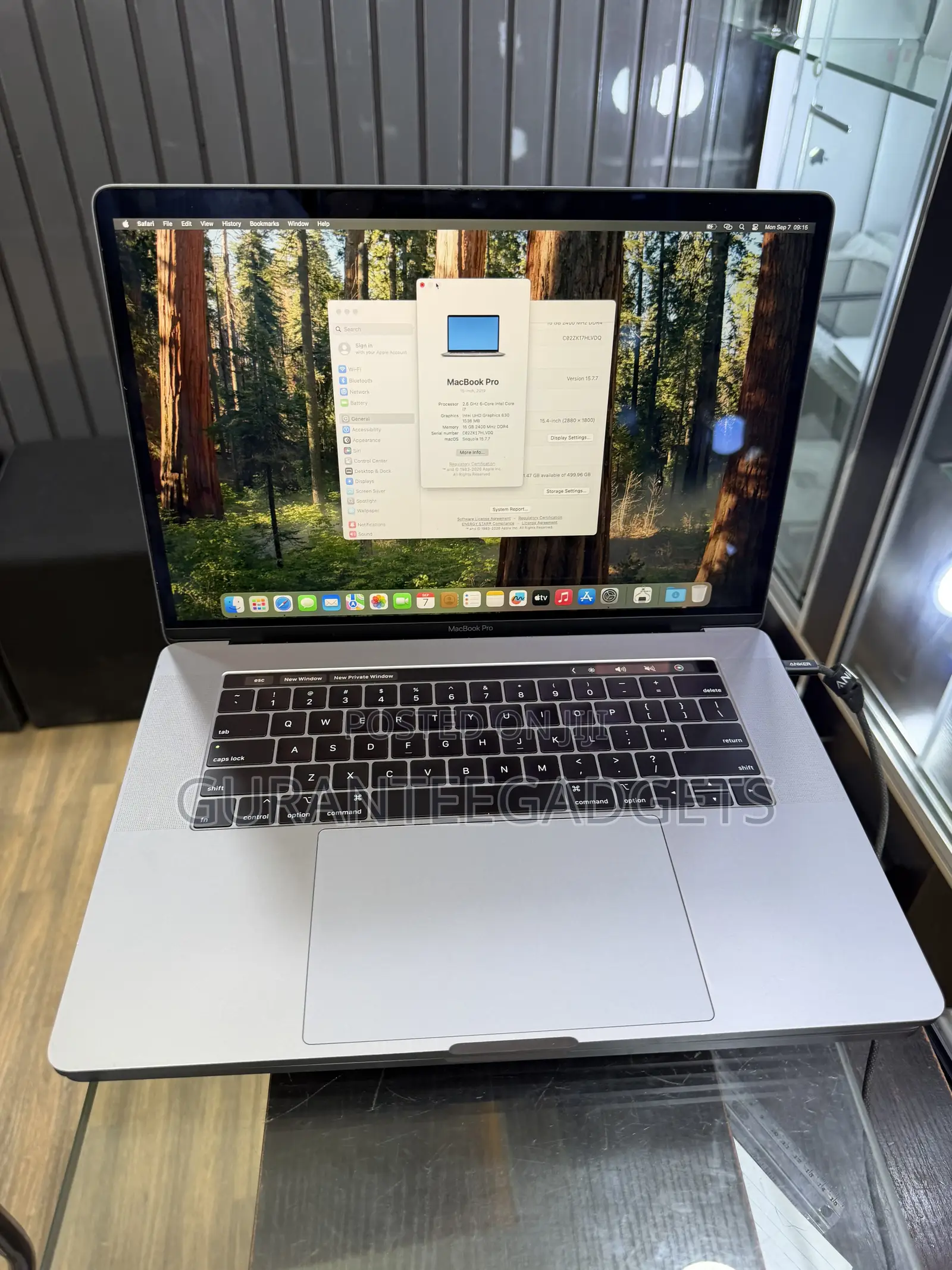 Laptop Apple MacBook Pro 2019 16GB Intel Core i7 SSD 512GB