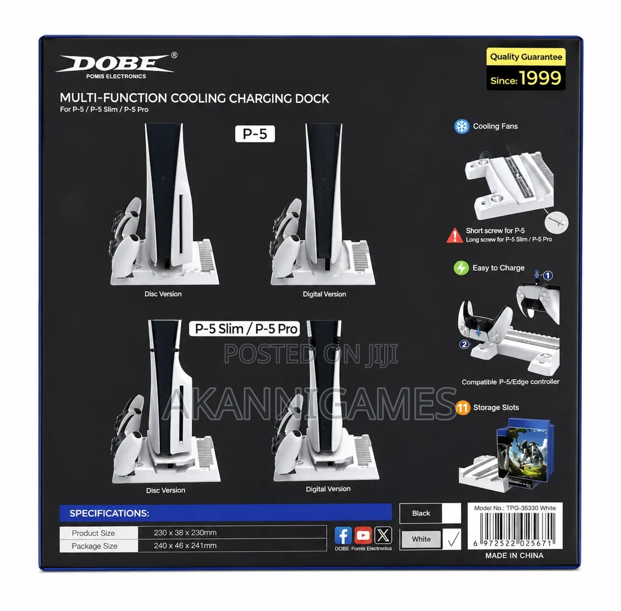 Multi - Function Cooling Charging Dock for PS5