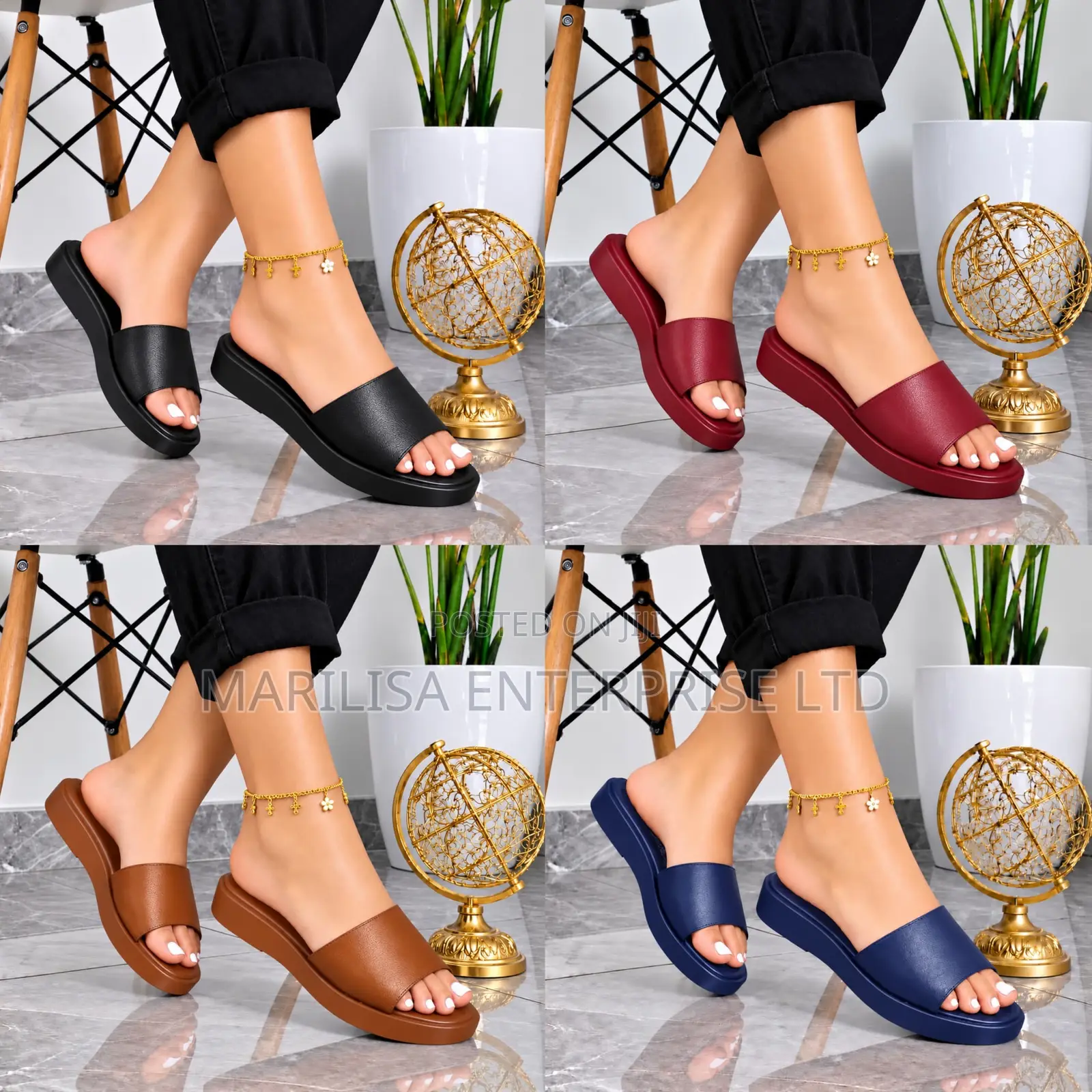 Ladies Flat Slides Easy Sandals - Sizes 37-42 | Abuja