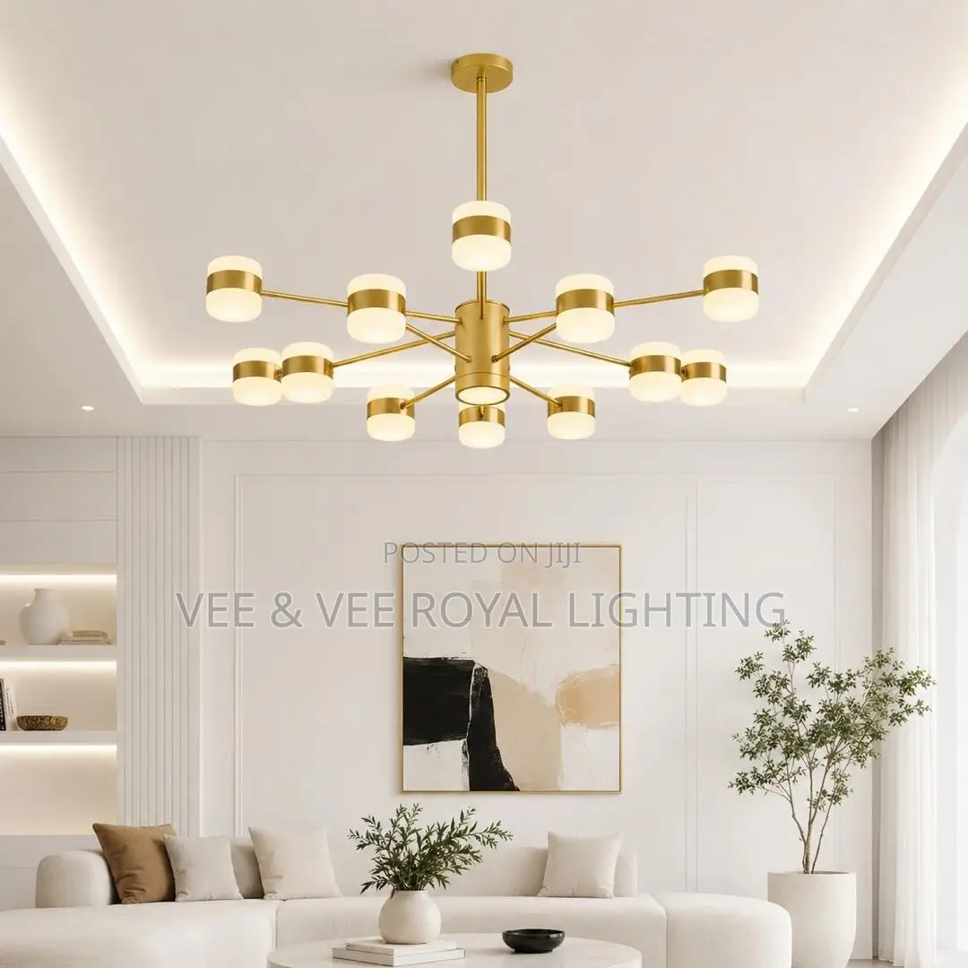 Luxury Modern Gold Led Chandelier - For Living Room, Bedroom, Hotels