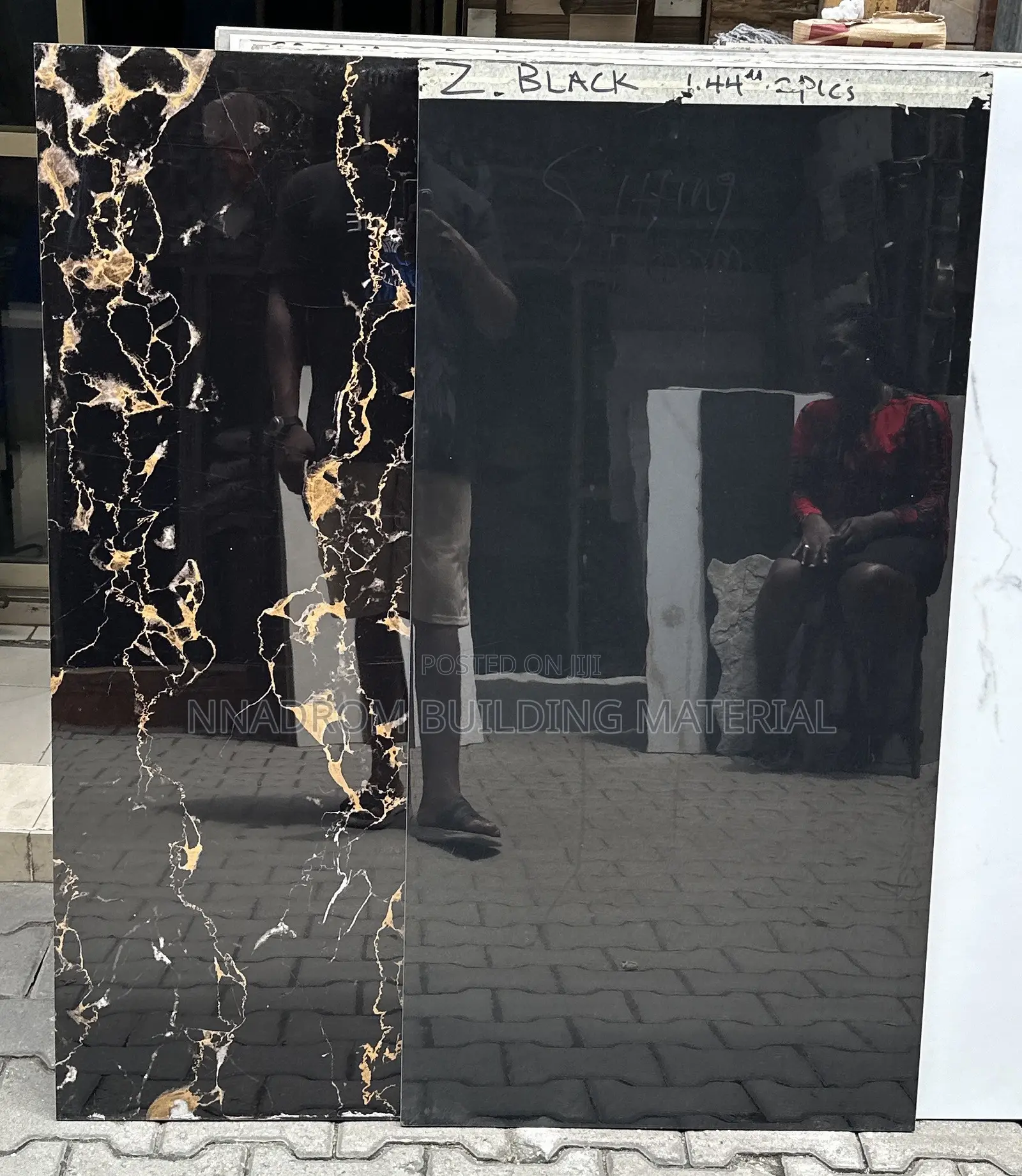 60/120 Black and Gold Glossy Wall and Floor Tiles