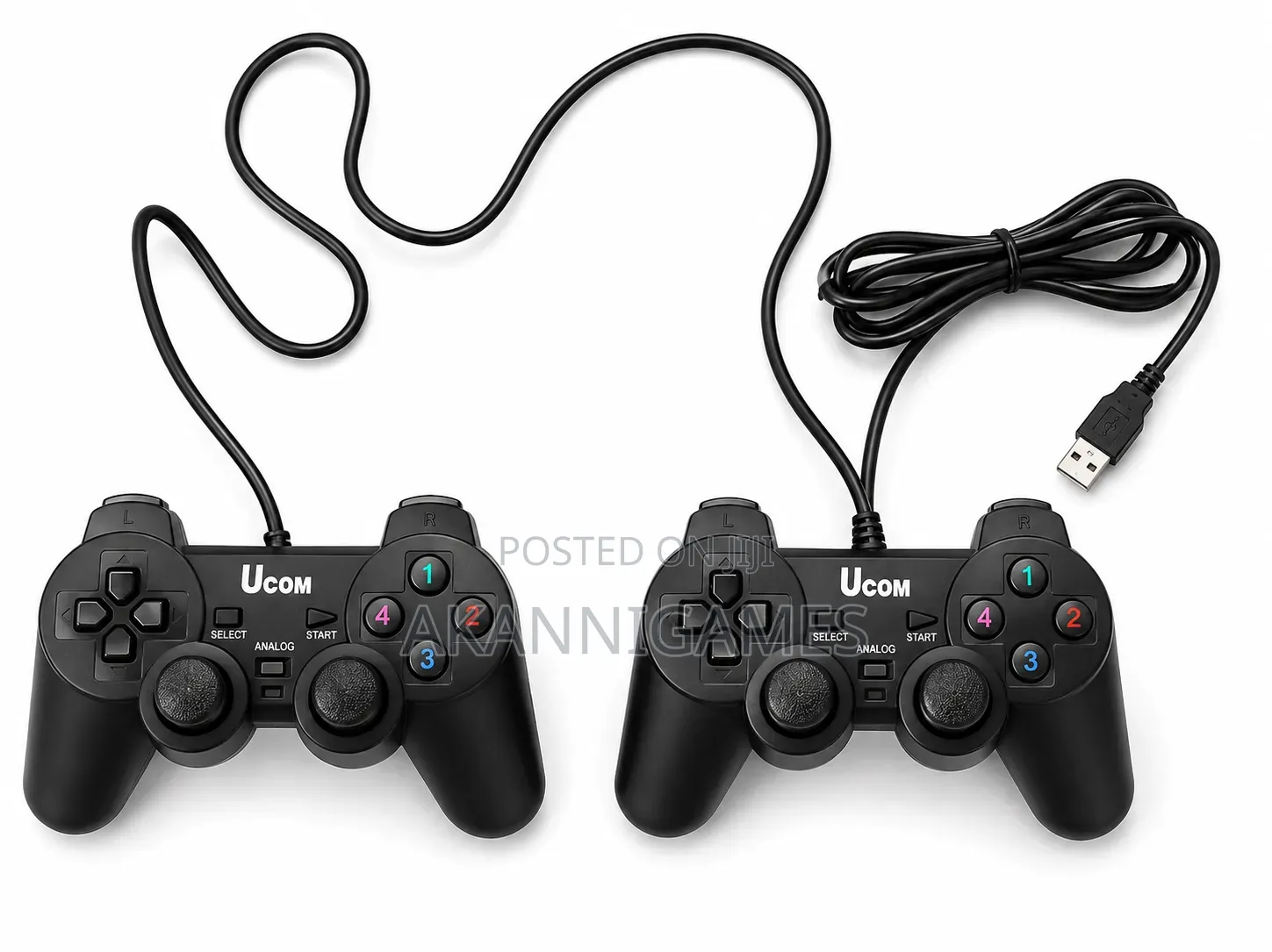PC UCOM Double Game Controllers Pads - USB for PC Laptops -2Pieces
