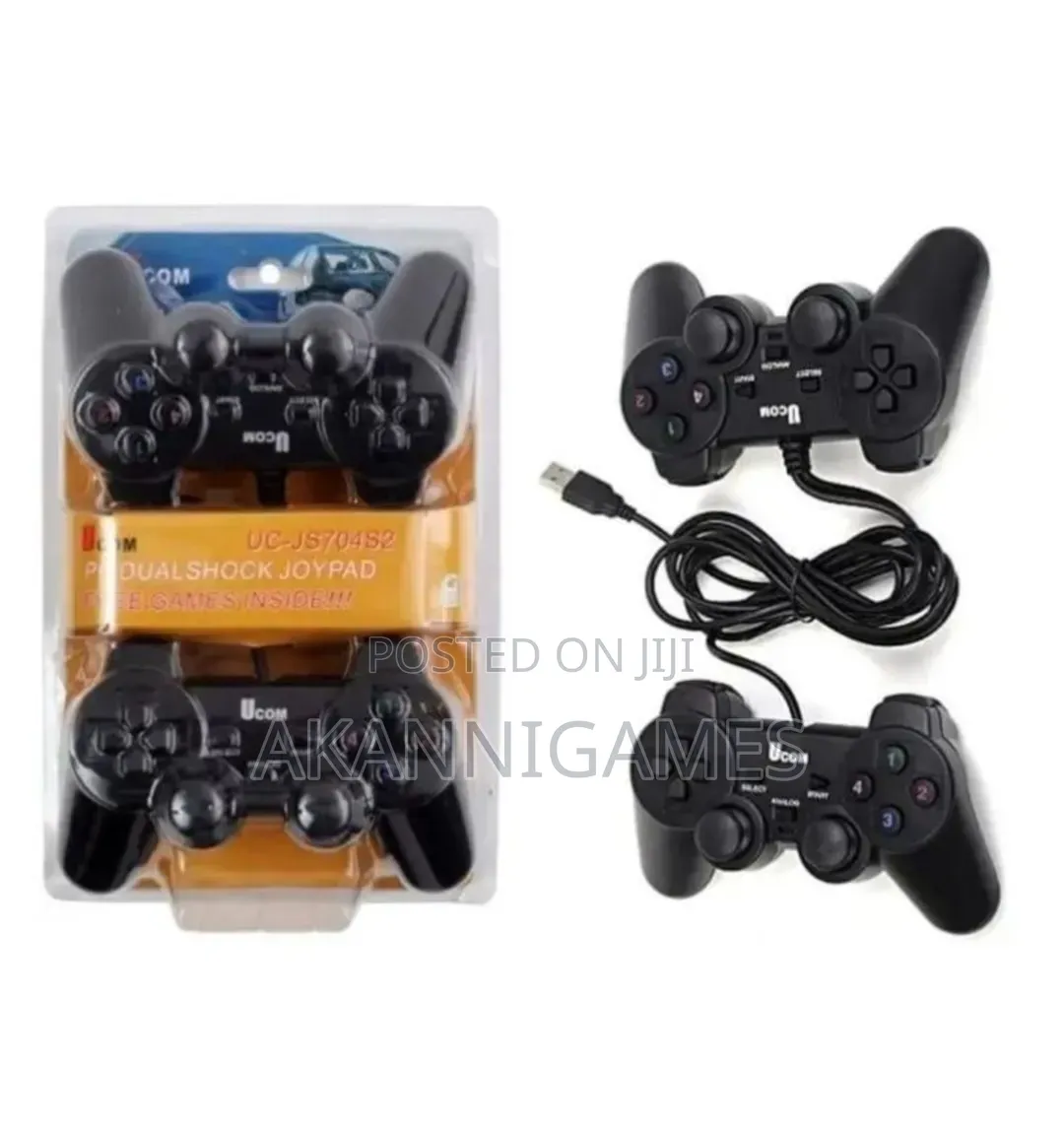 PC UCOM Double Game Controllers Pads - USB for PC Laptops -2Pieces