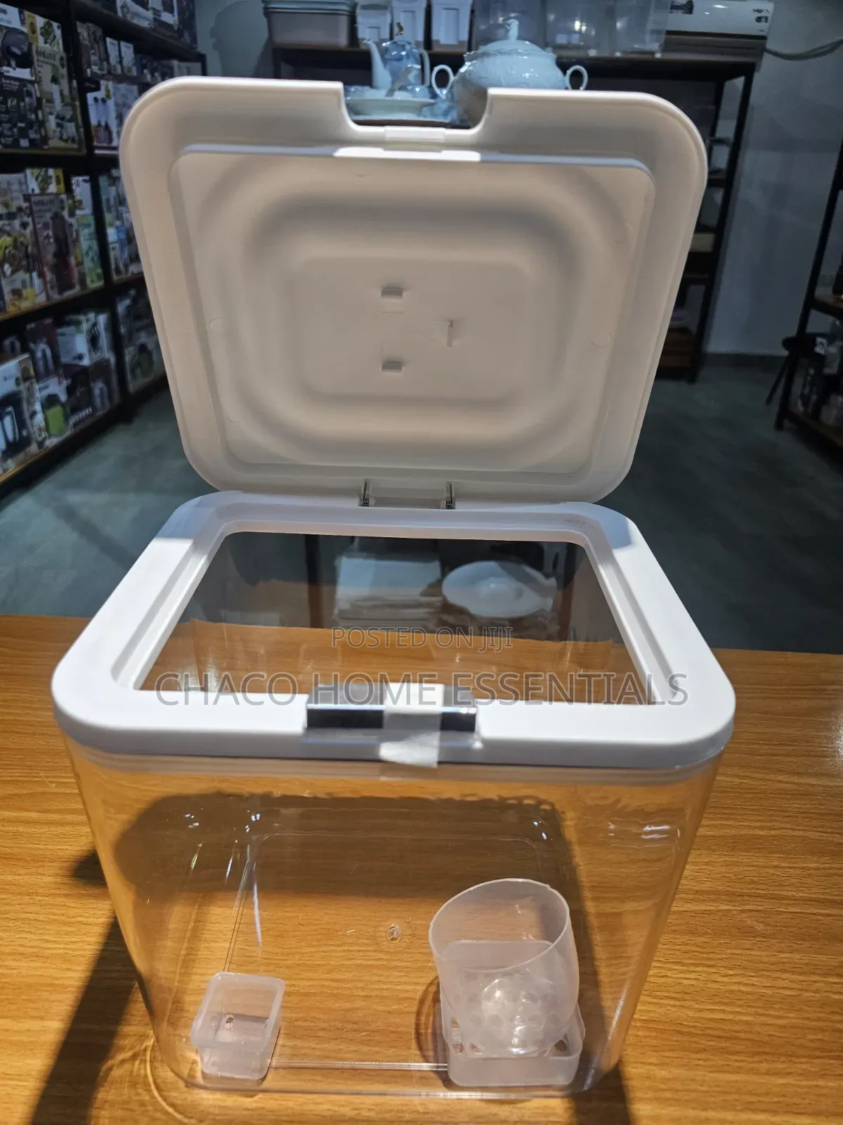 8L Airtight Rice Grain Storage Container – Clear Pop-Top Dispenser