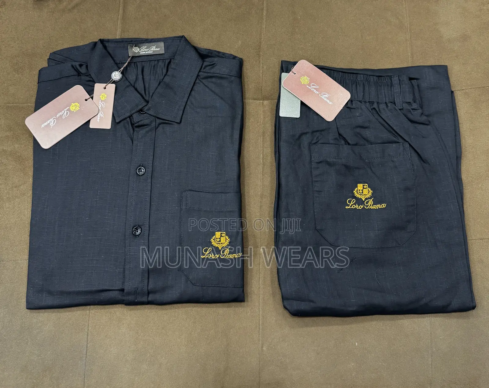 Pure Italian Loro Piani Linen All Black M-4xl