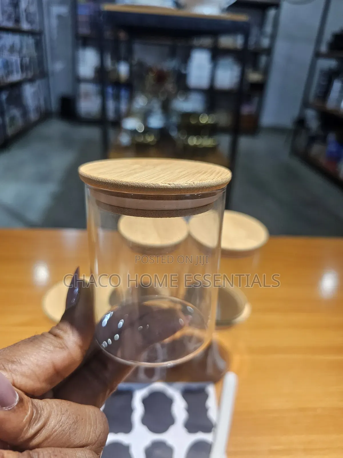 6-Piece Glass Spice Jars Set With Bamboo Lids Labels