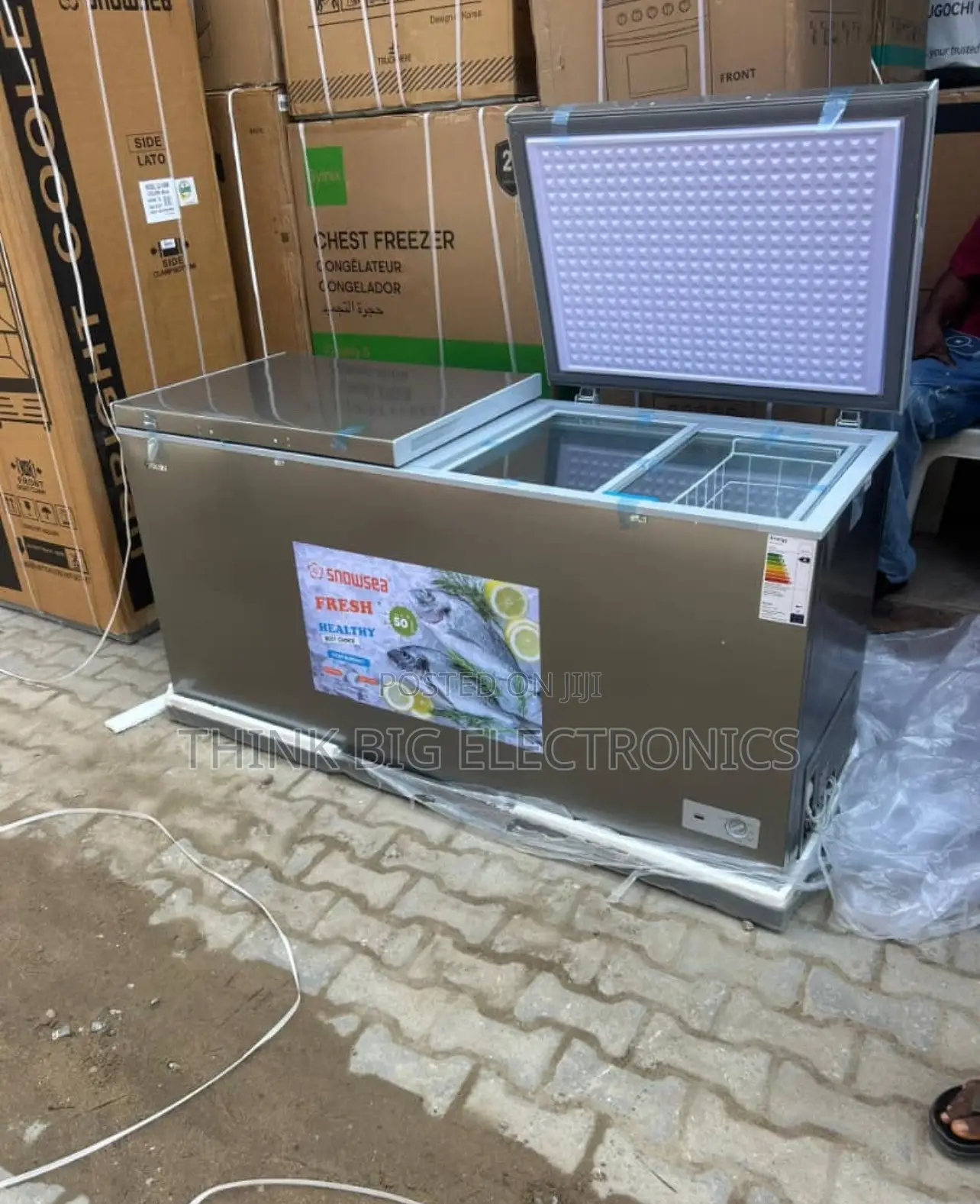 Brand New Snowsea 600L Double Door Stainless Steel Chest Freezer