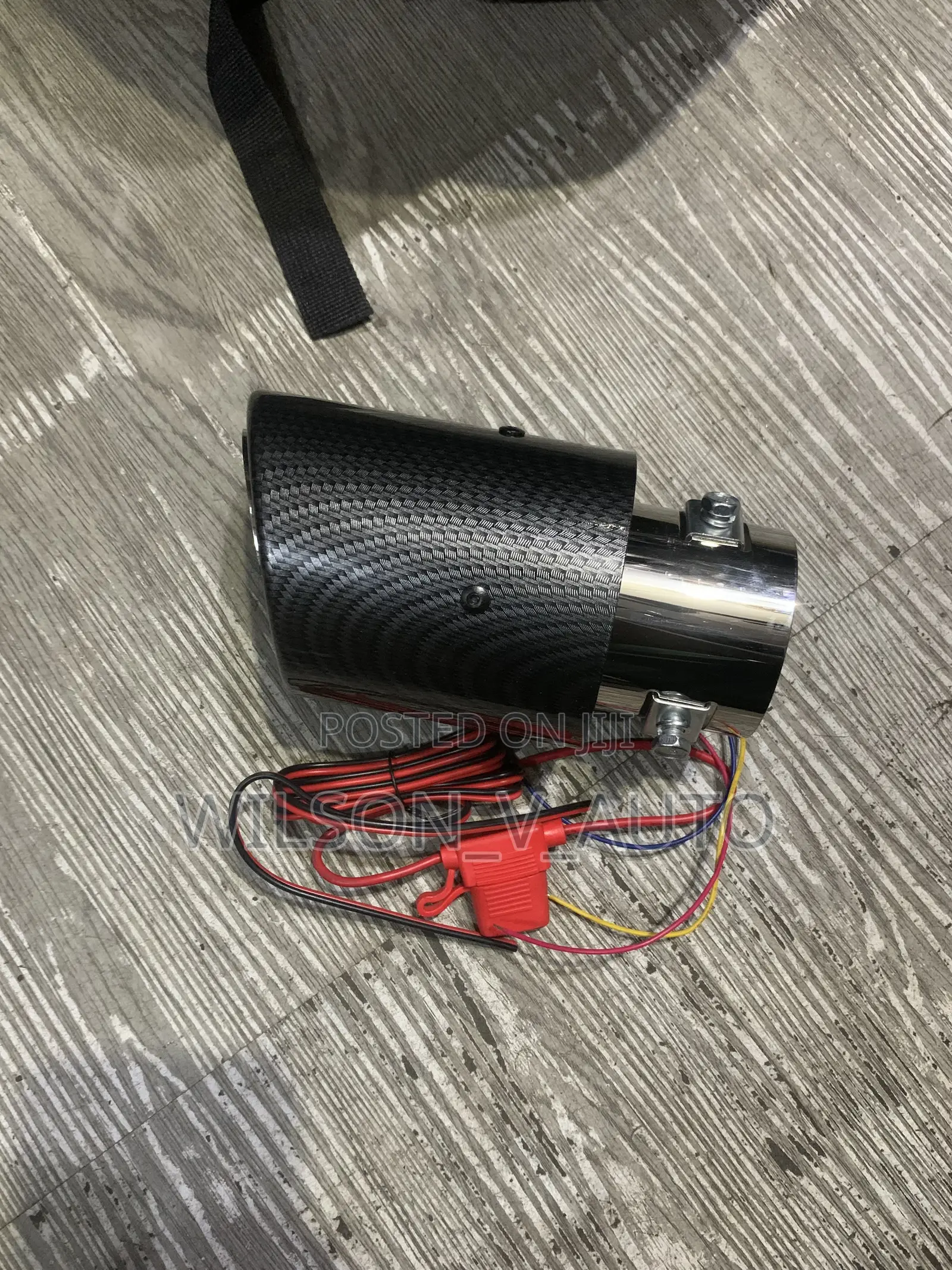 Carbon Fiber Style Car Exhaust Tip With LED Light