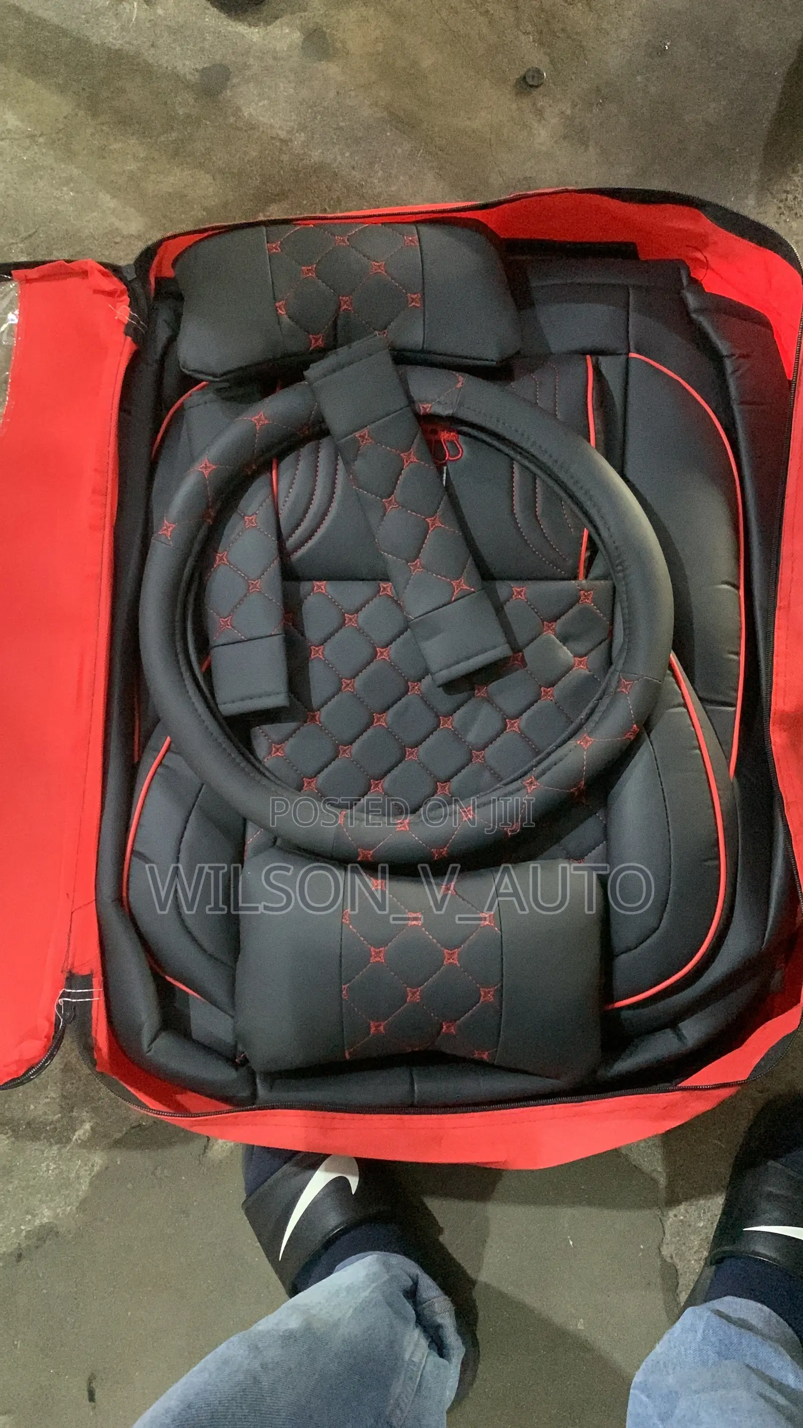 Premium Crown VIP Quilted Leather Car Seat Covers (Full Set)