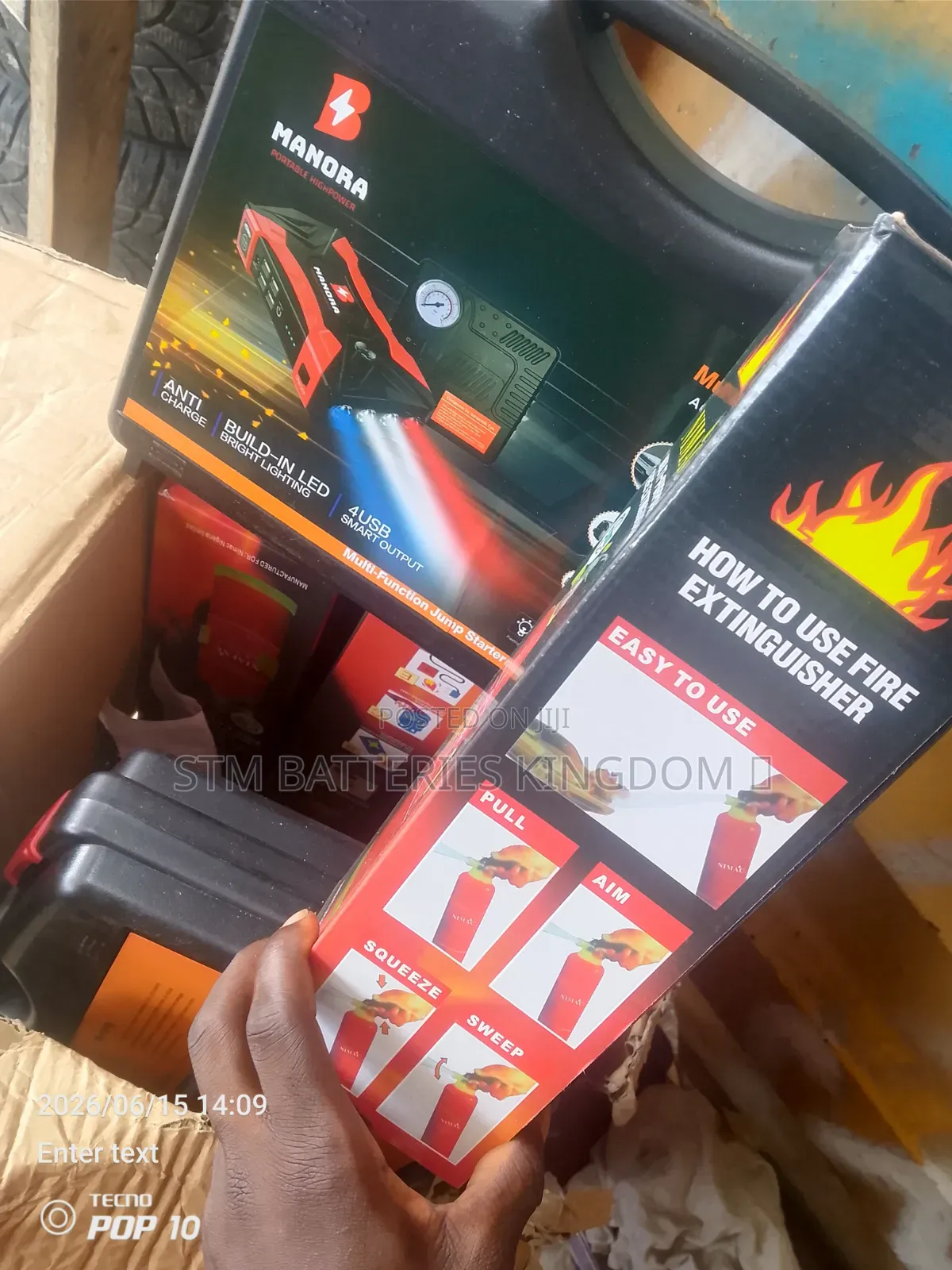 Motor Jack an Fire Extinguisher