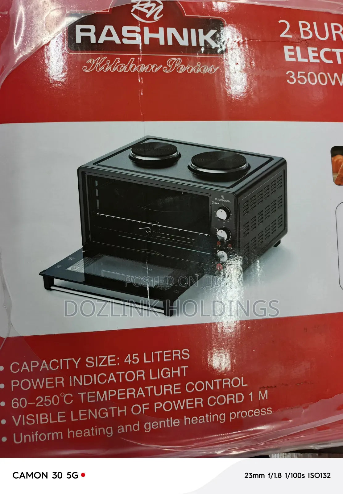 45 Liters 2 Burner Deluex Electric Oven