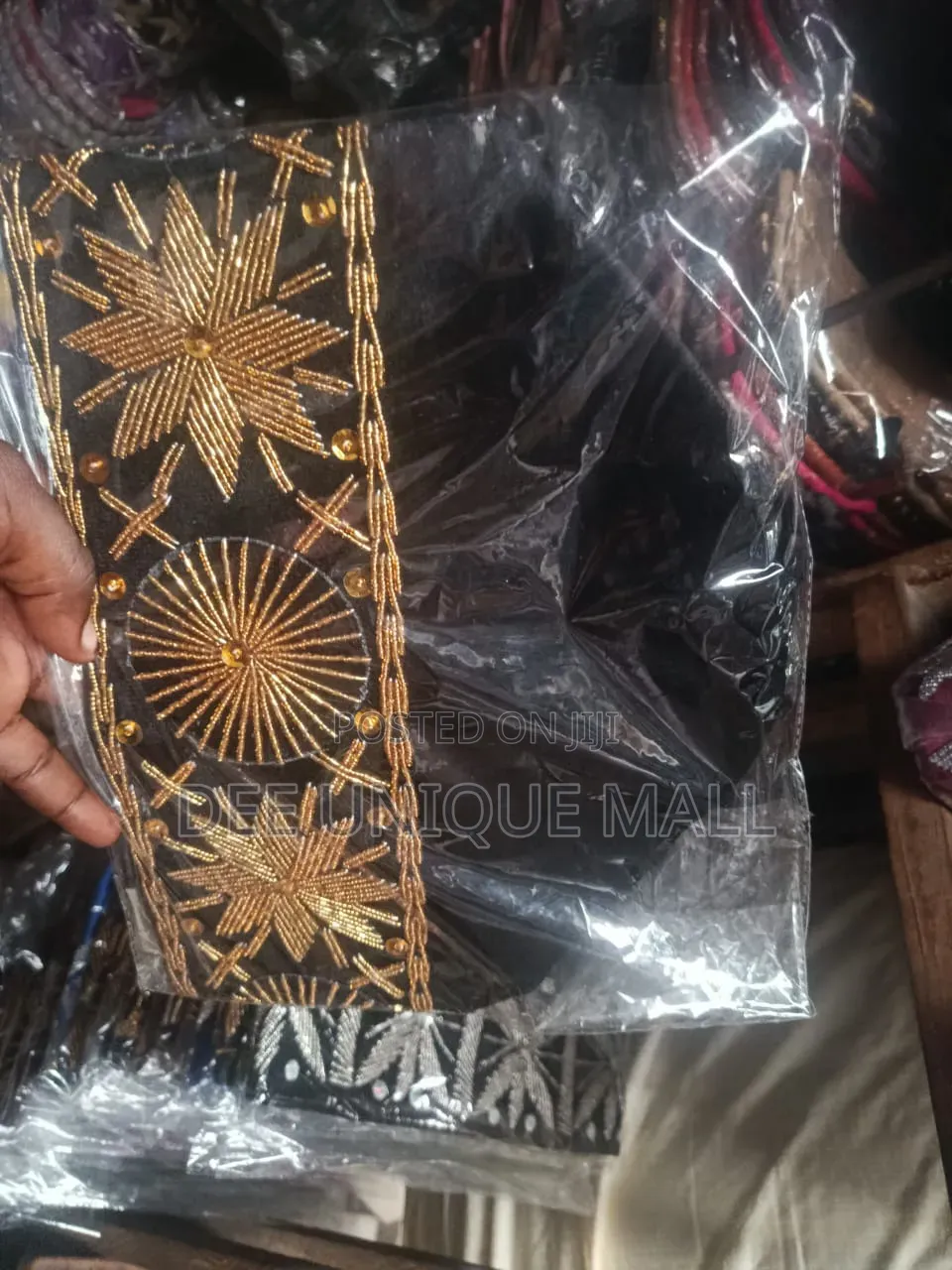 Men Traditional Fila Cap With Gold-Colored Beadwork and Embroidery.