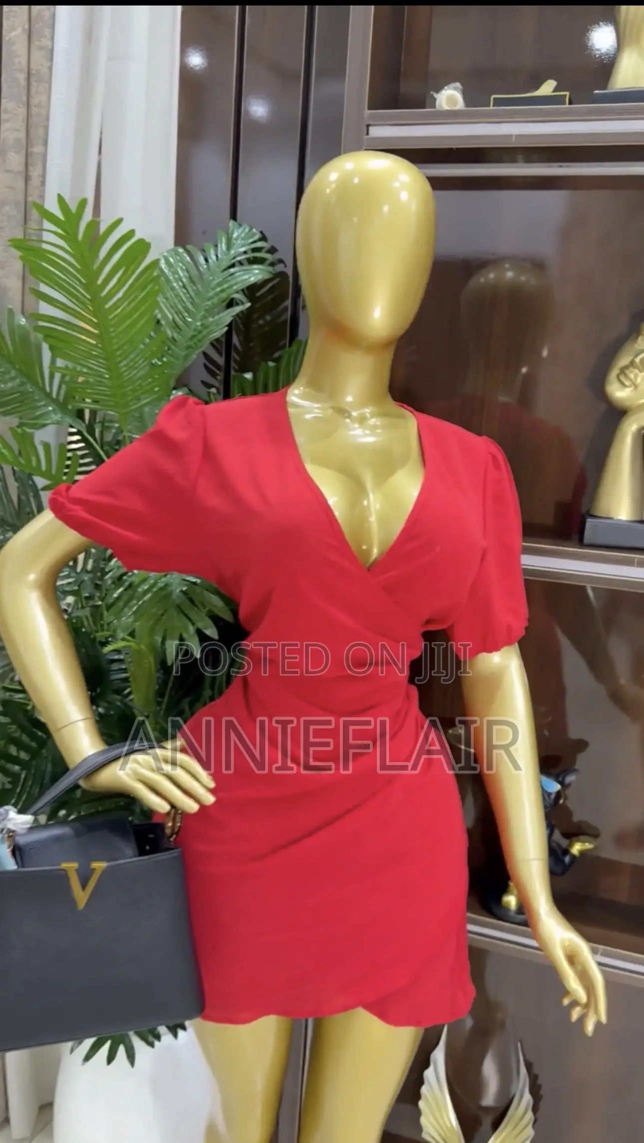 Red Shein Ruched Bodycon Mini Dress – Size 12/14