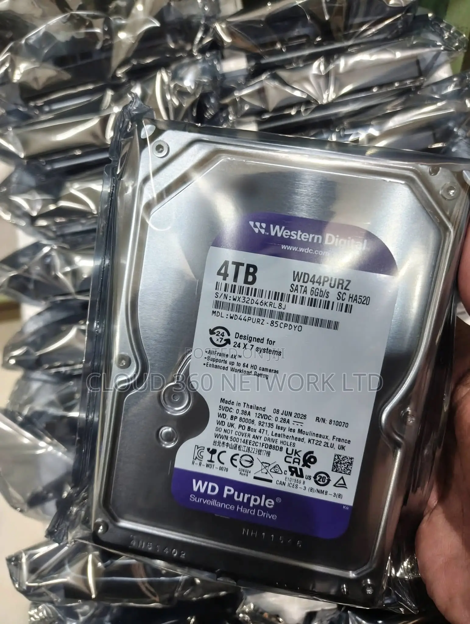 WD 4TB SATA Surveillance Hard Drive