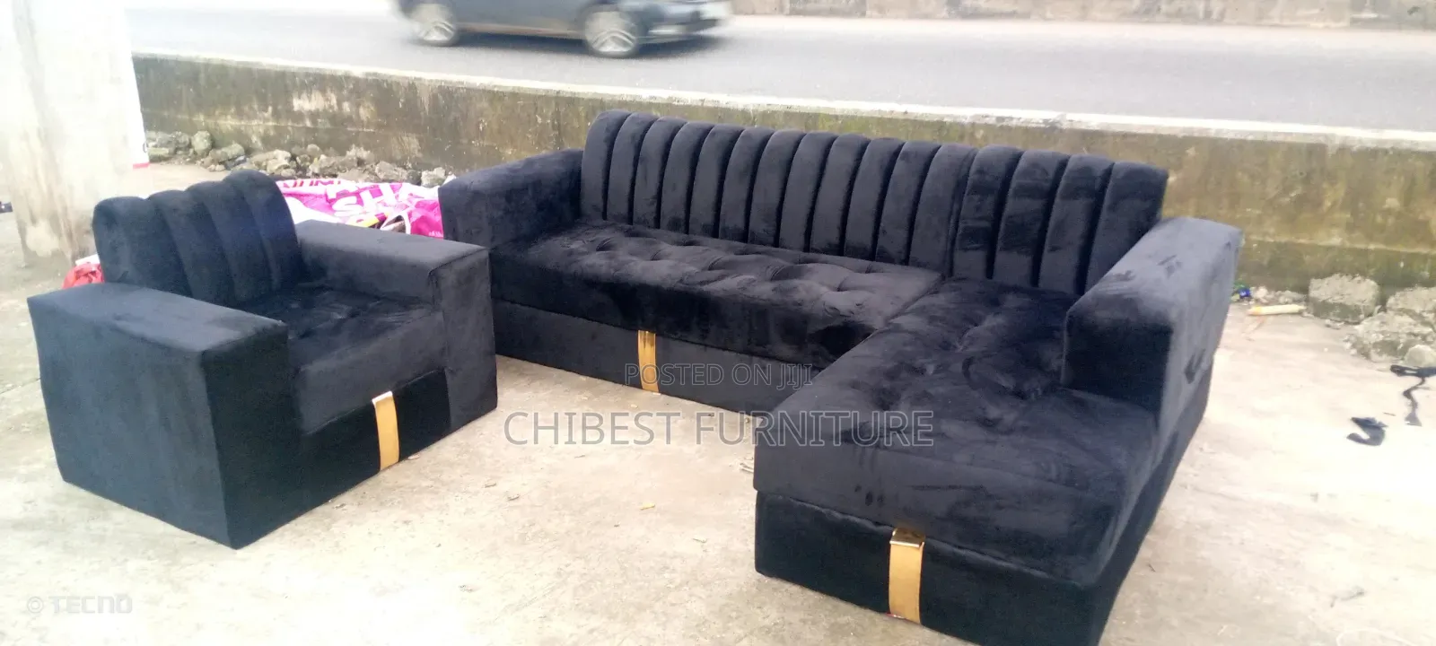 Standard L Shape Sofa Set With Single
