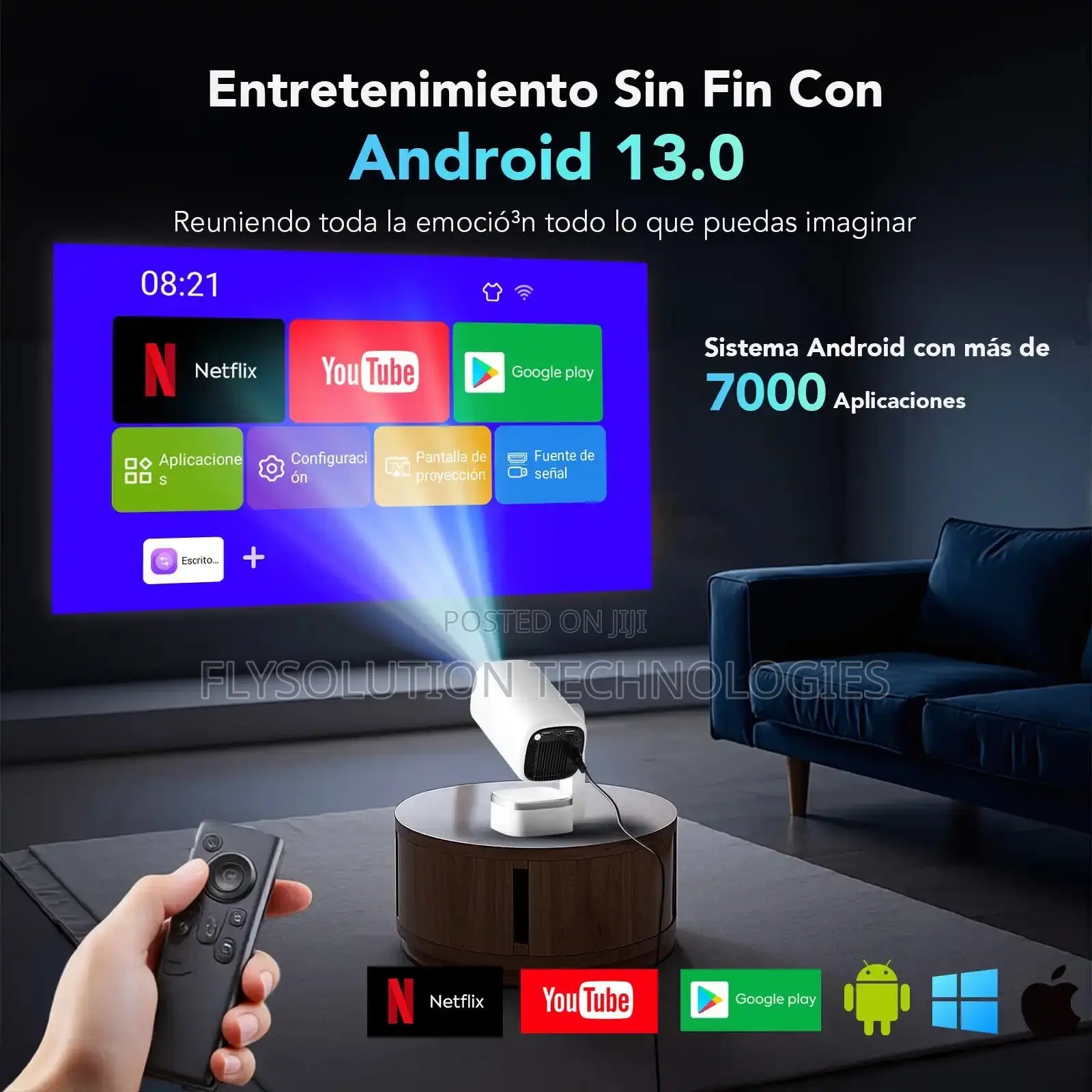 Smart Android Projector Amlogic Mini Beamer Video Hifi Sound