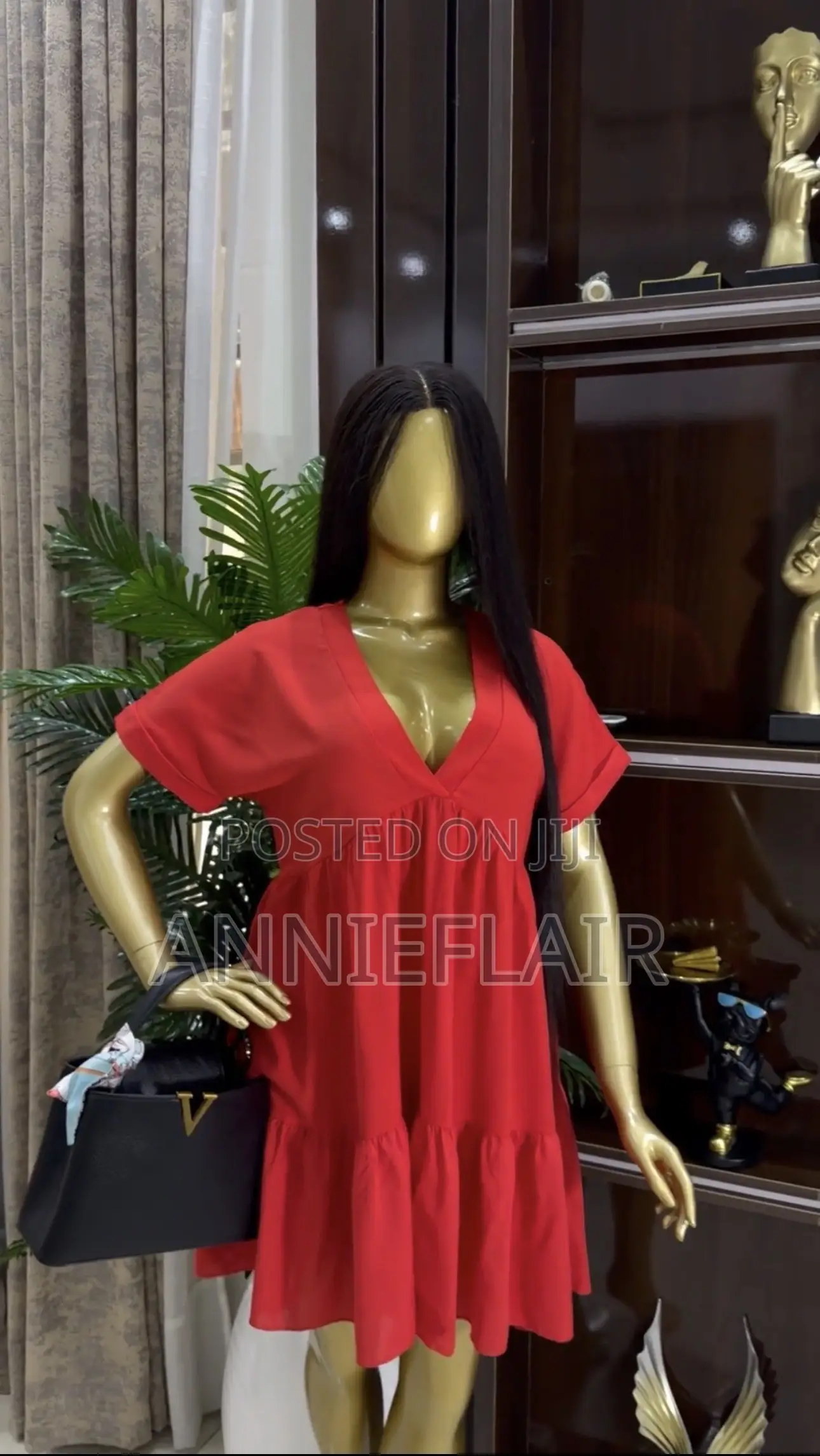 Red Short Sleeve Tiered Mini Dress – Cute Casual Dress
