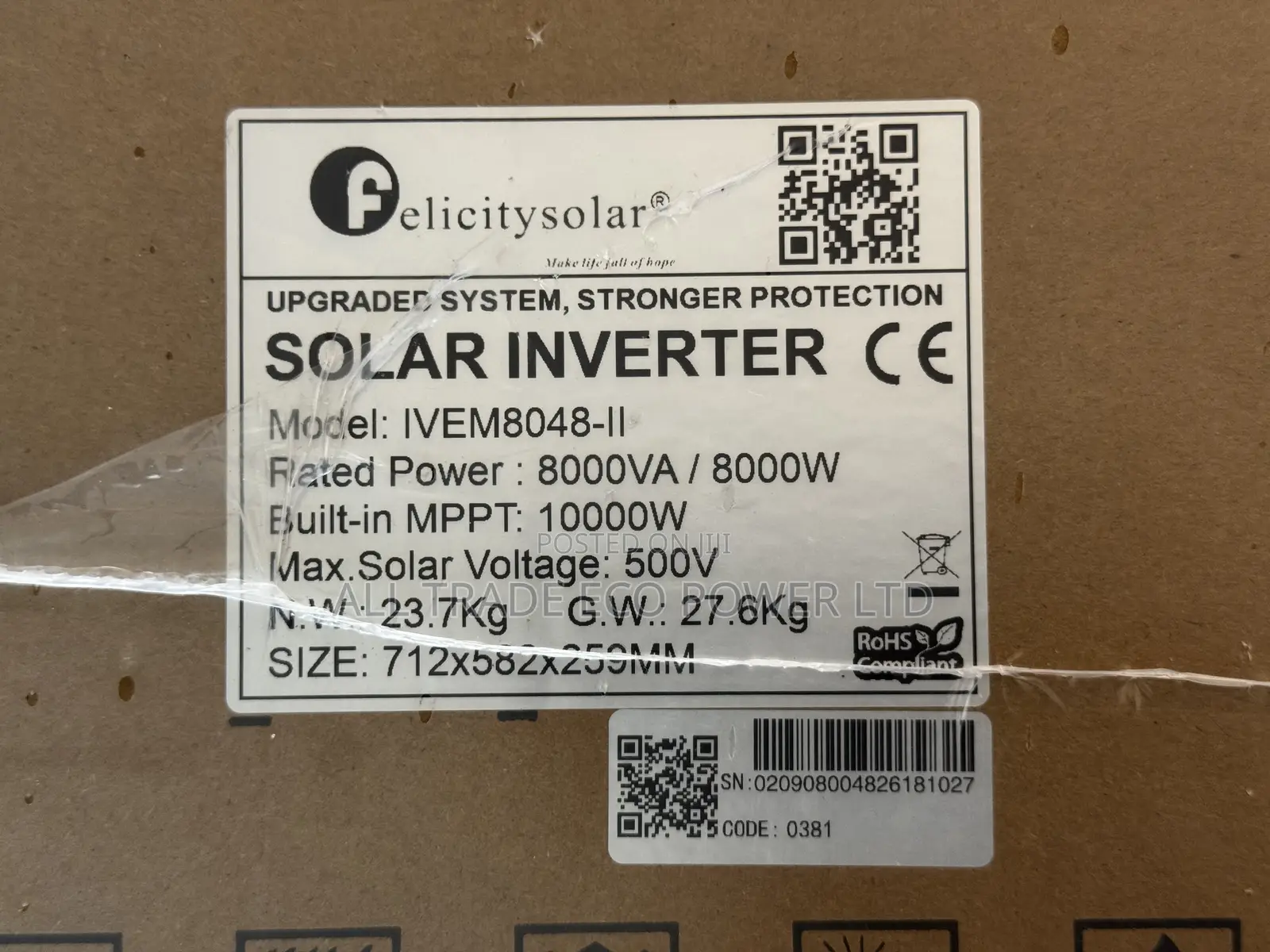 Felicity 8kva Hybrid Inverter