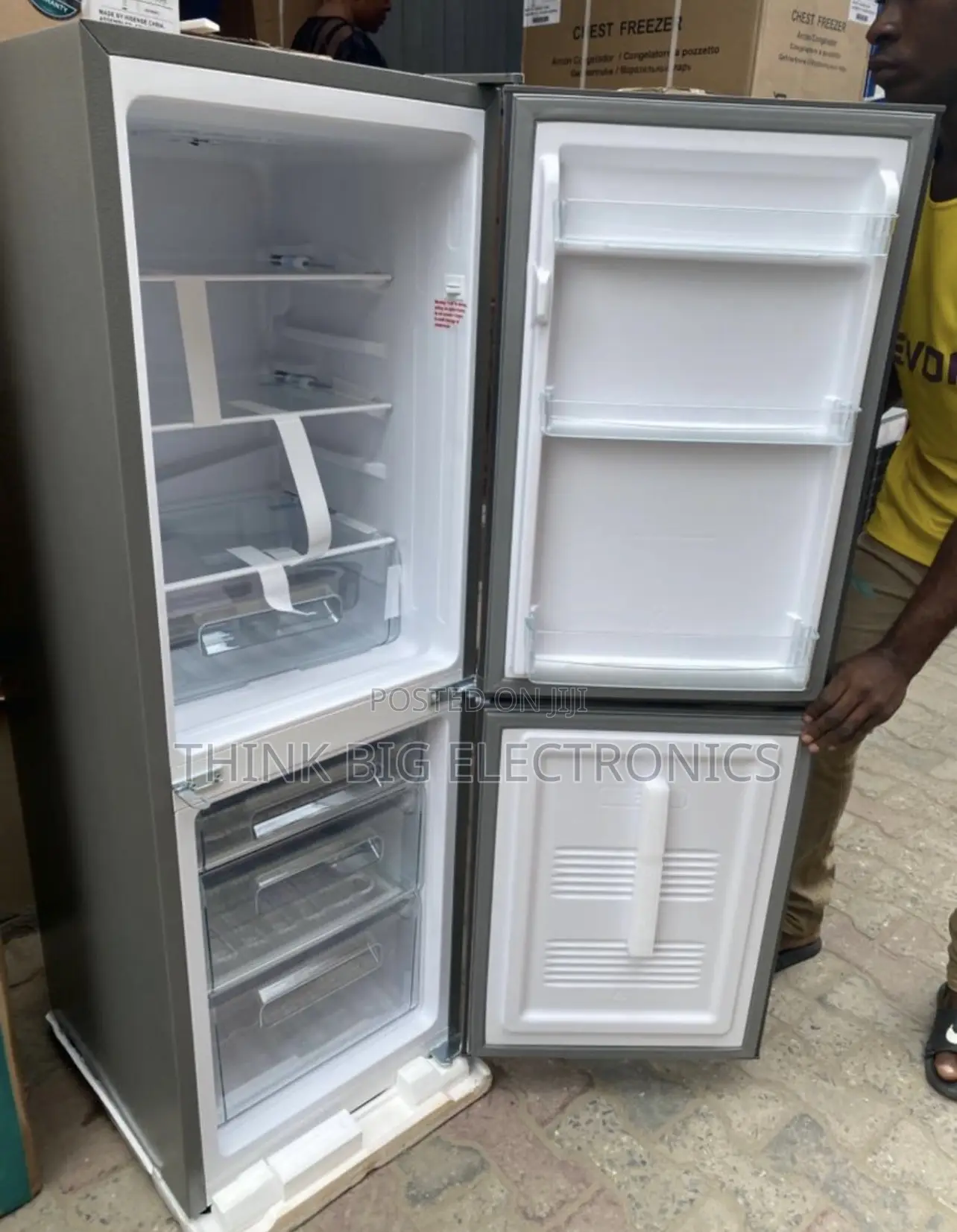 Brand New Skyrun Double Door Standing Refrigerator - Silver