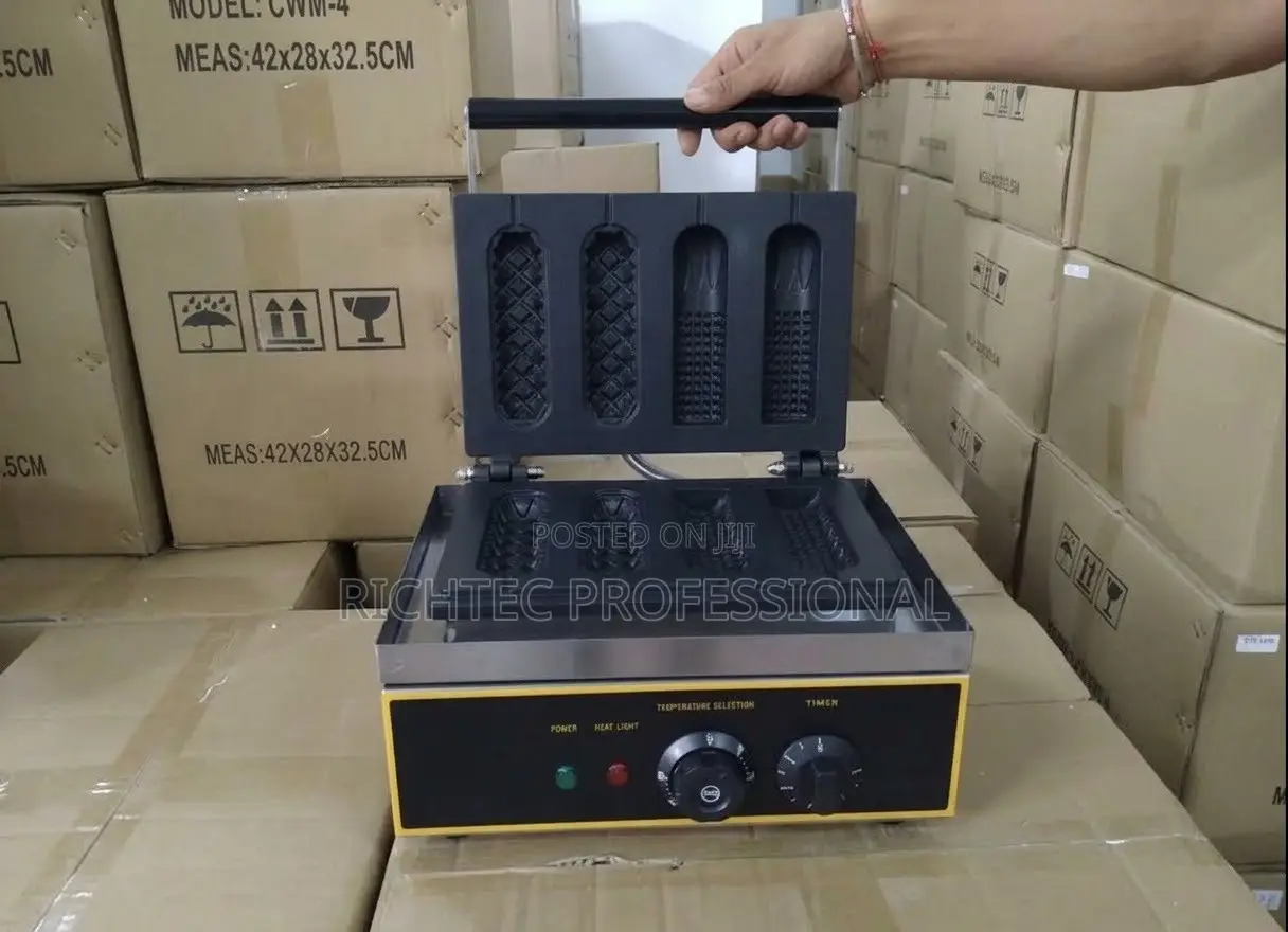 Commercial Electric Hotdog Waffle Maker / Stick Waffle Machine