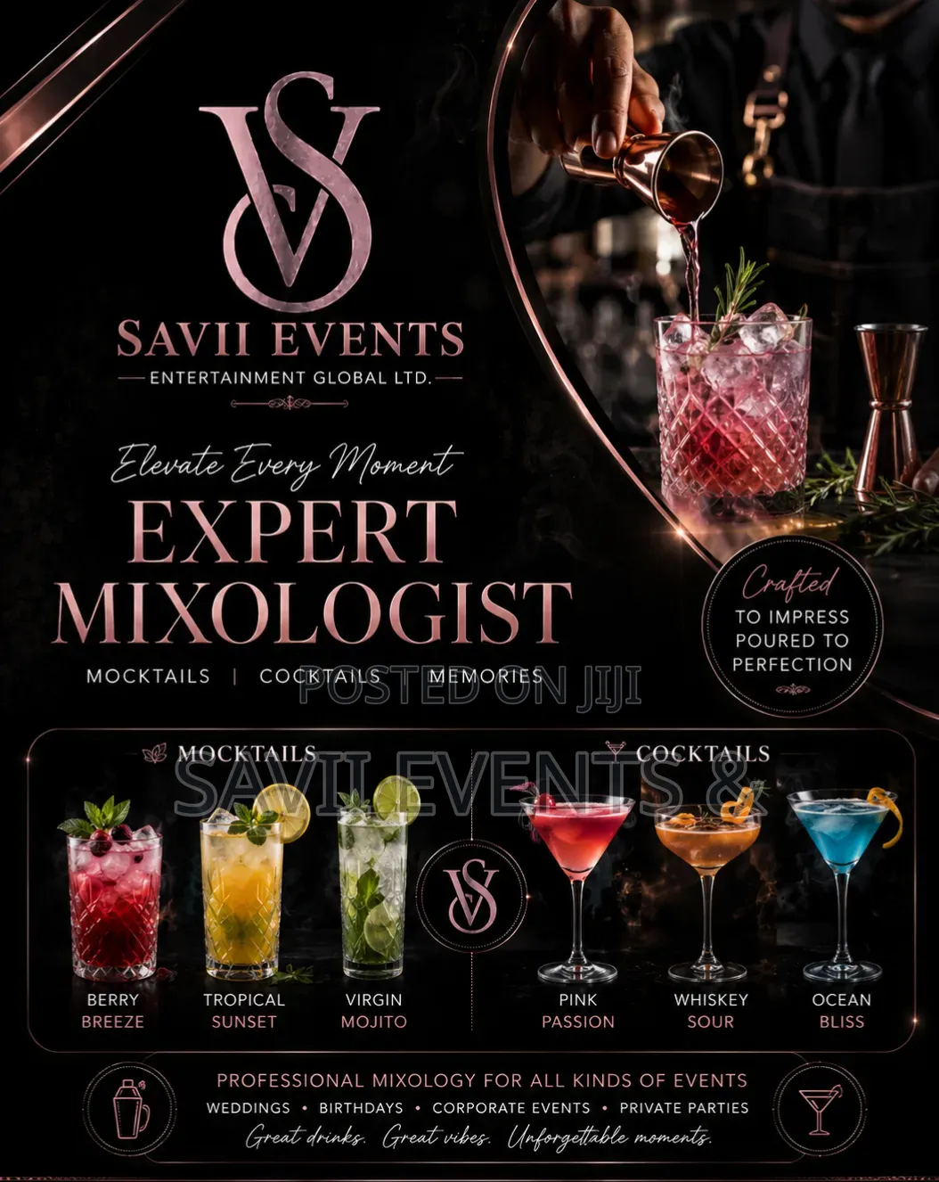 Professional Mixologist Cocktail Services for Events