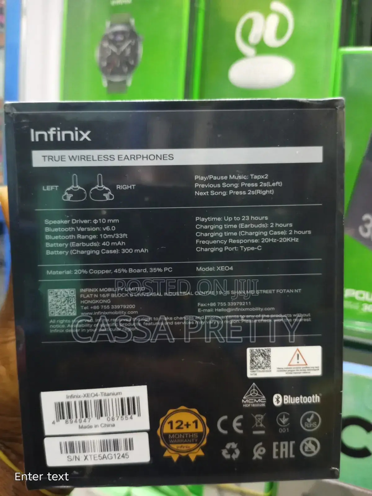 Infinix ZCLIP Wireless Bluetooth Earbuds