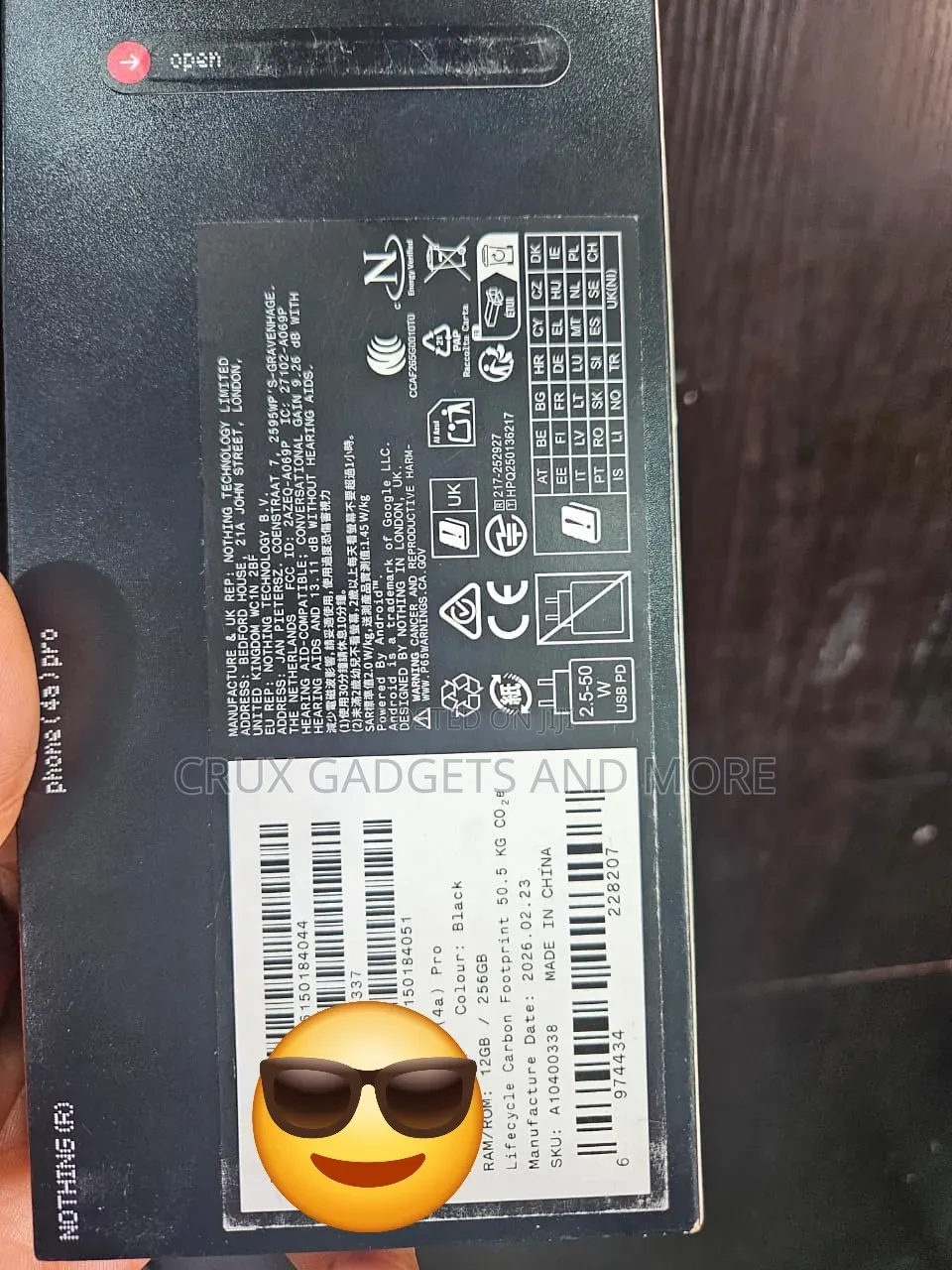 New Nothing Phone 4a Pro 256 GB Black