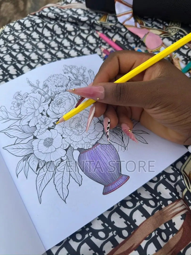 Relaxing Flowers Colouring Book