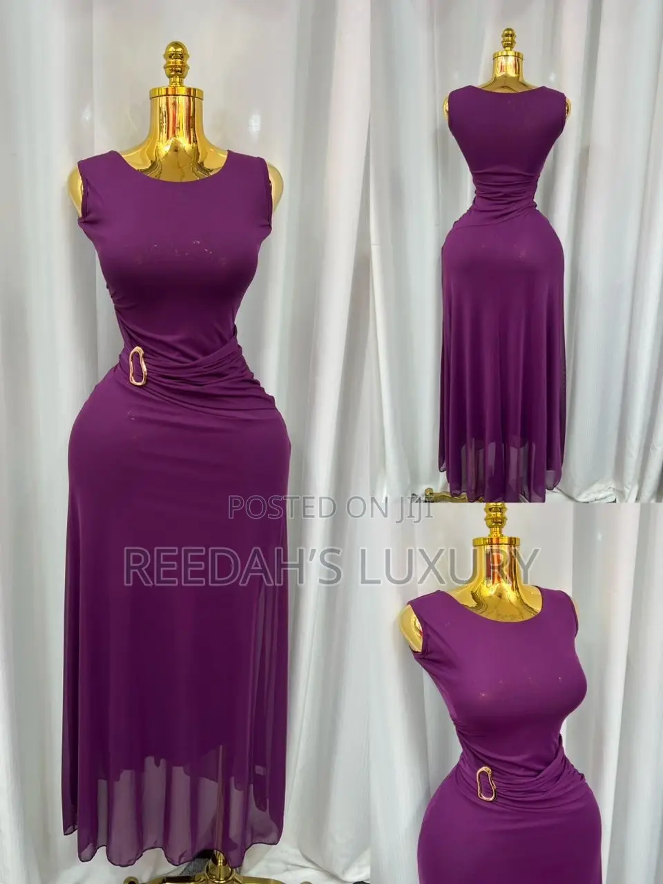 Amethyst Allure Mesh Maxi Dress