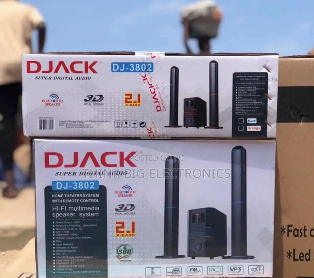 Brand New DJACK DJ-3802 2.1 Channel Bluetooth Home Theater System