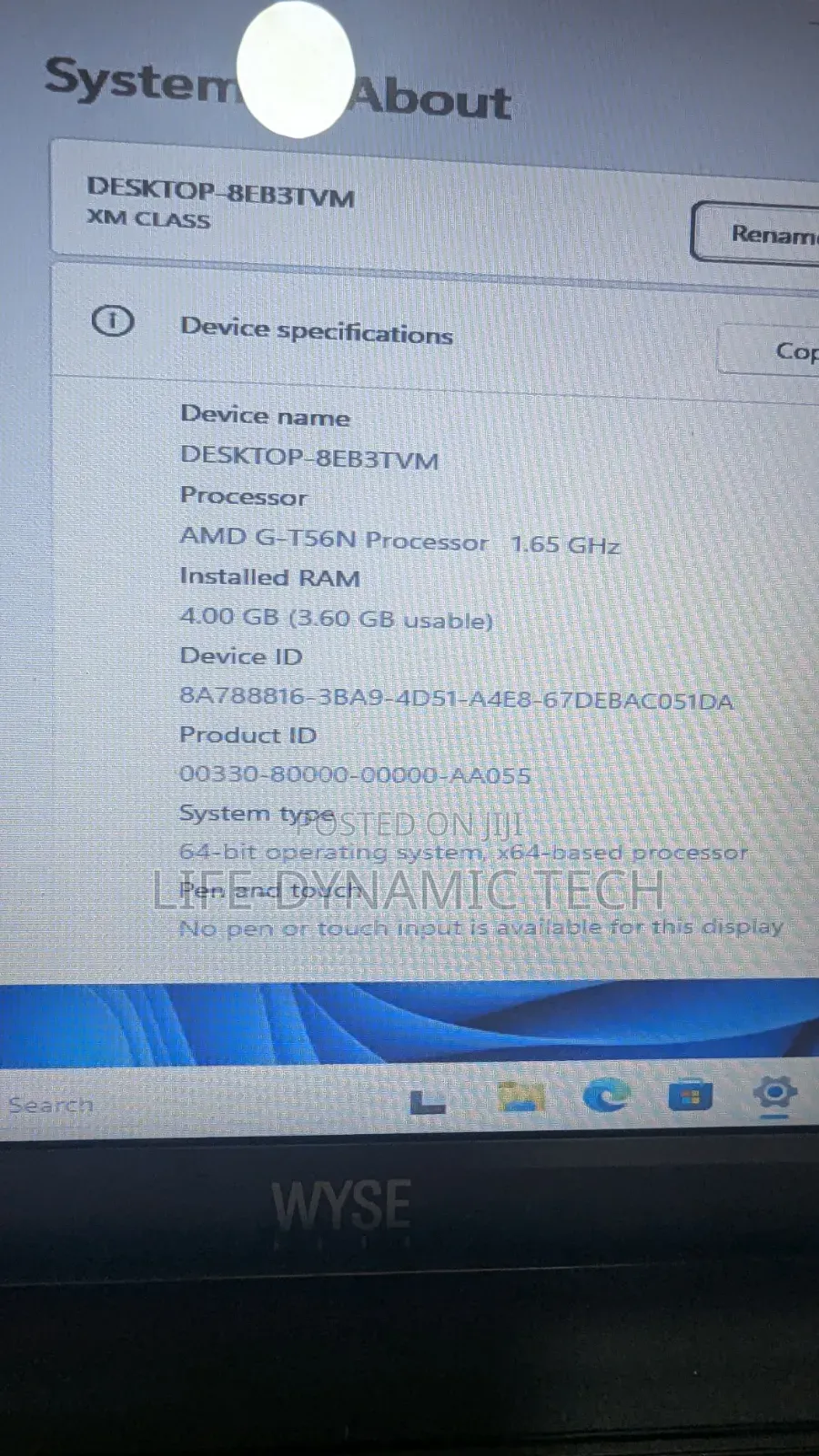 Laptop Dell 4GB AMD SSD 128GB