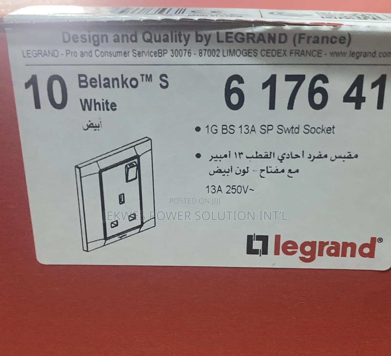 Original 13A Single Socket Legrand Belanko White