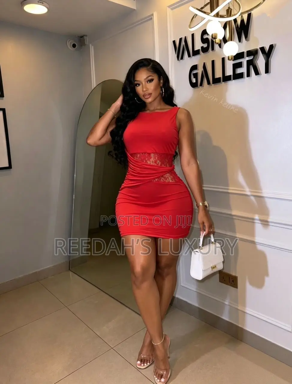 Scarlet Lace Contour Mini Dress