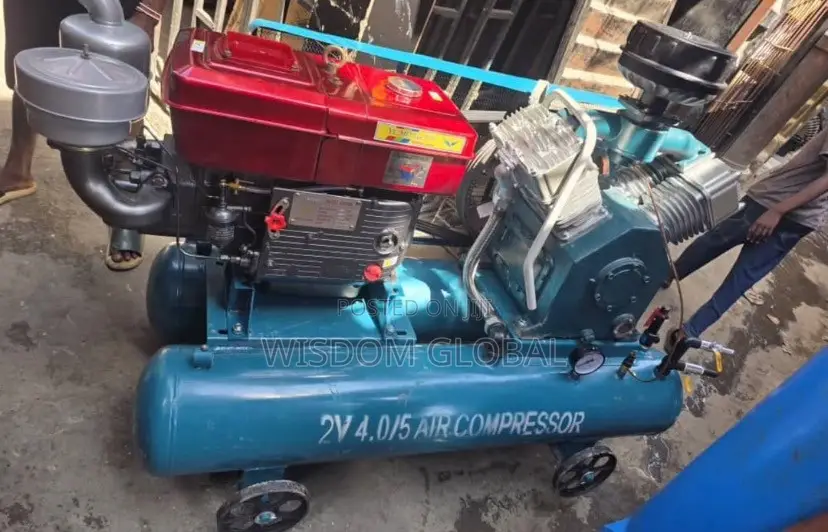Double Tank Air Compressor With Diesel Engine