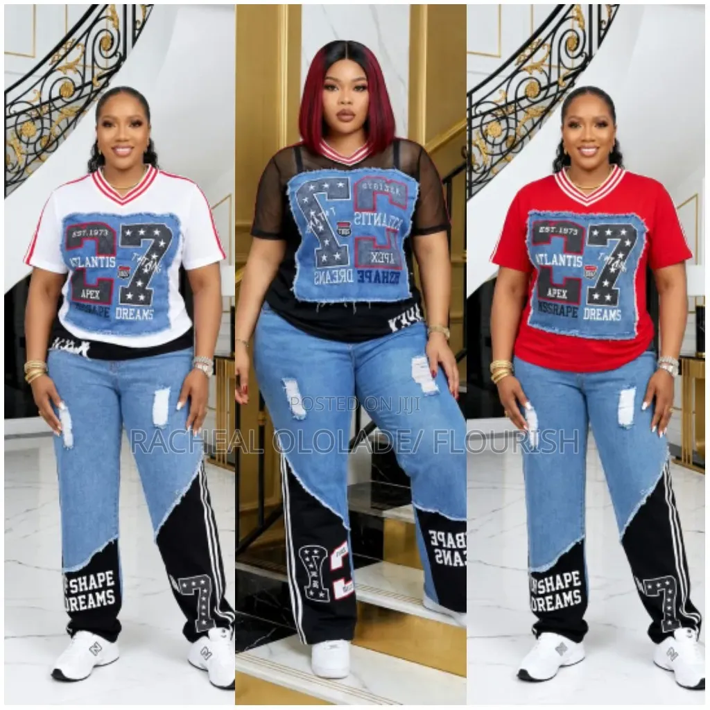 Luxury Mixed Jeans Up and Down Trouzer