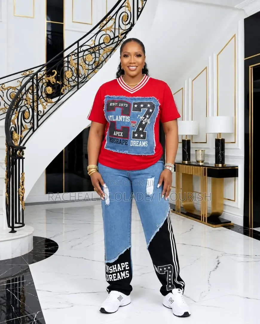 Luxury Mixed Jeans Up and Down Trouzer